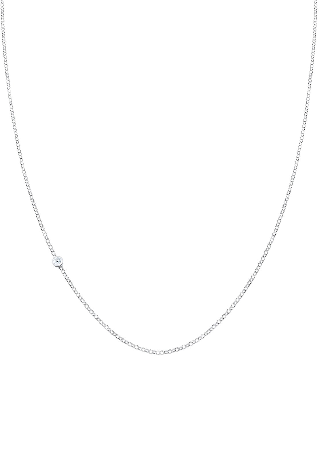 Elli DIAMONDS Silberkette »Halskette Solitär Diamant Weiß Brillantschliff (0,03 ct) 925 Sterling Silber«