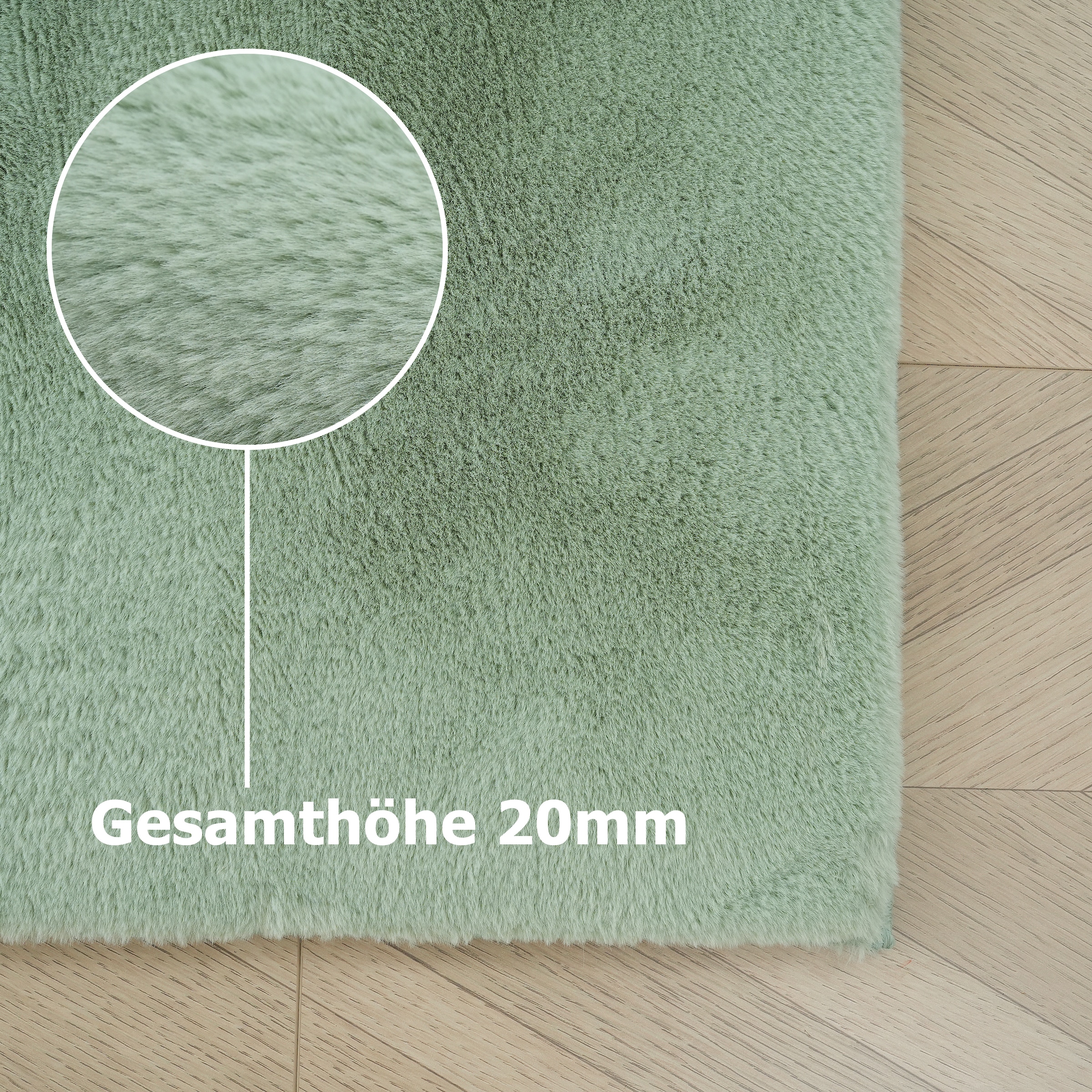 my home Fellteppich »Balu, Kunstfellteppich, Modern, Langflor Teppich«, rechteckig, 20 mm Höhe, Kaninchenfell-Haptik, kuschelig, weich, Wohnzimmer, Schlafzimmer