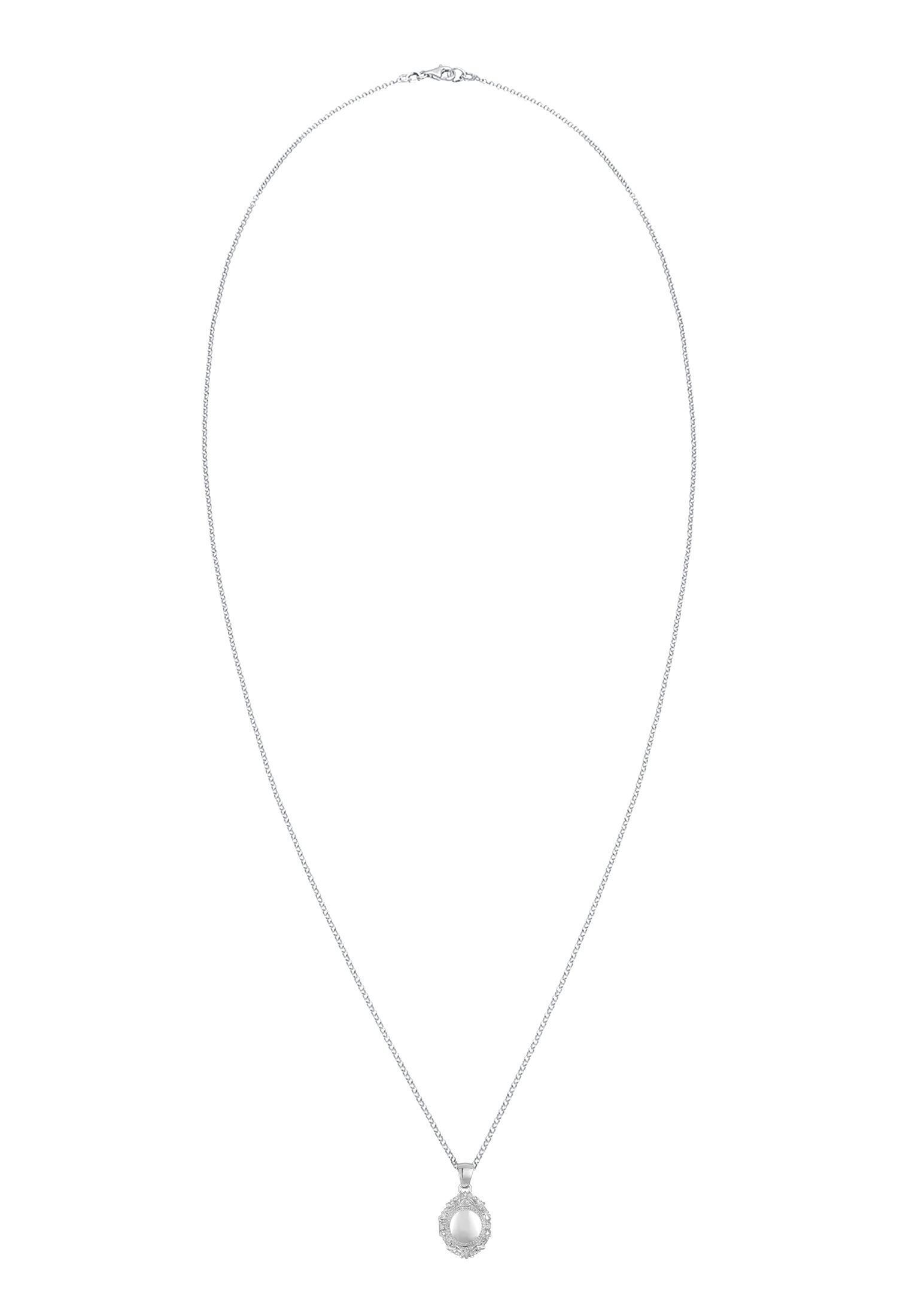 Elli Premium Lange Kette »Halskette Halskette lang ohne Stein Medaillon 925 Sterling Silber«