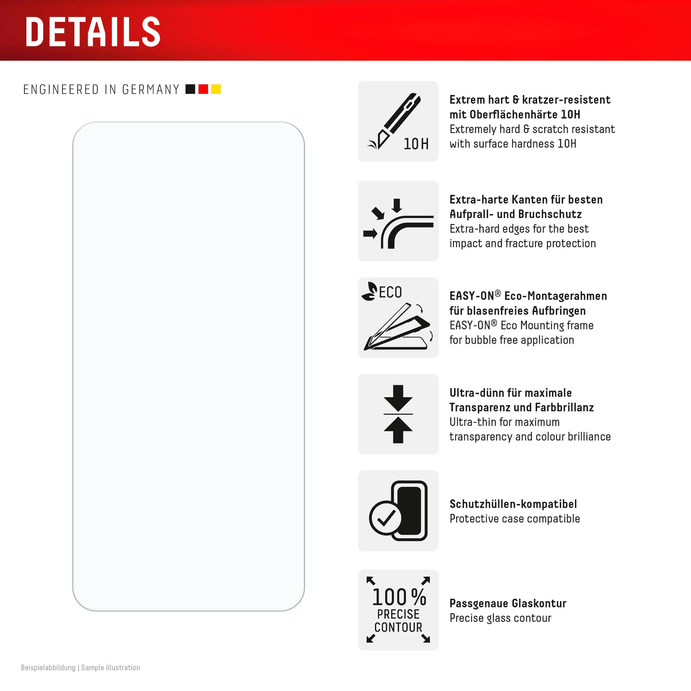 Displex Displayschutzglas »Real Glass« für Samsung Galaxy S24+;Samsung Galaxy S25+ Displayschutzfolie Displayschutz kratzer-resistent 10H splitterfest