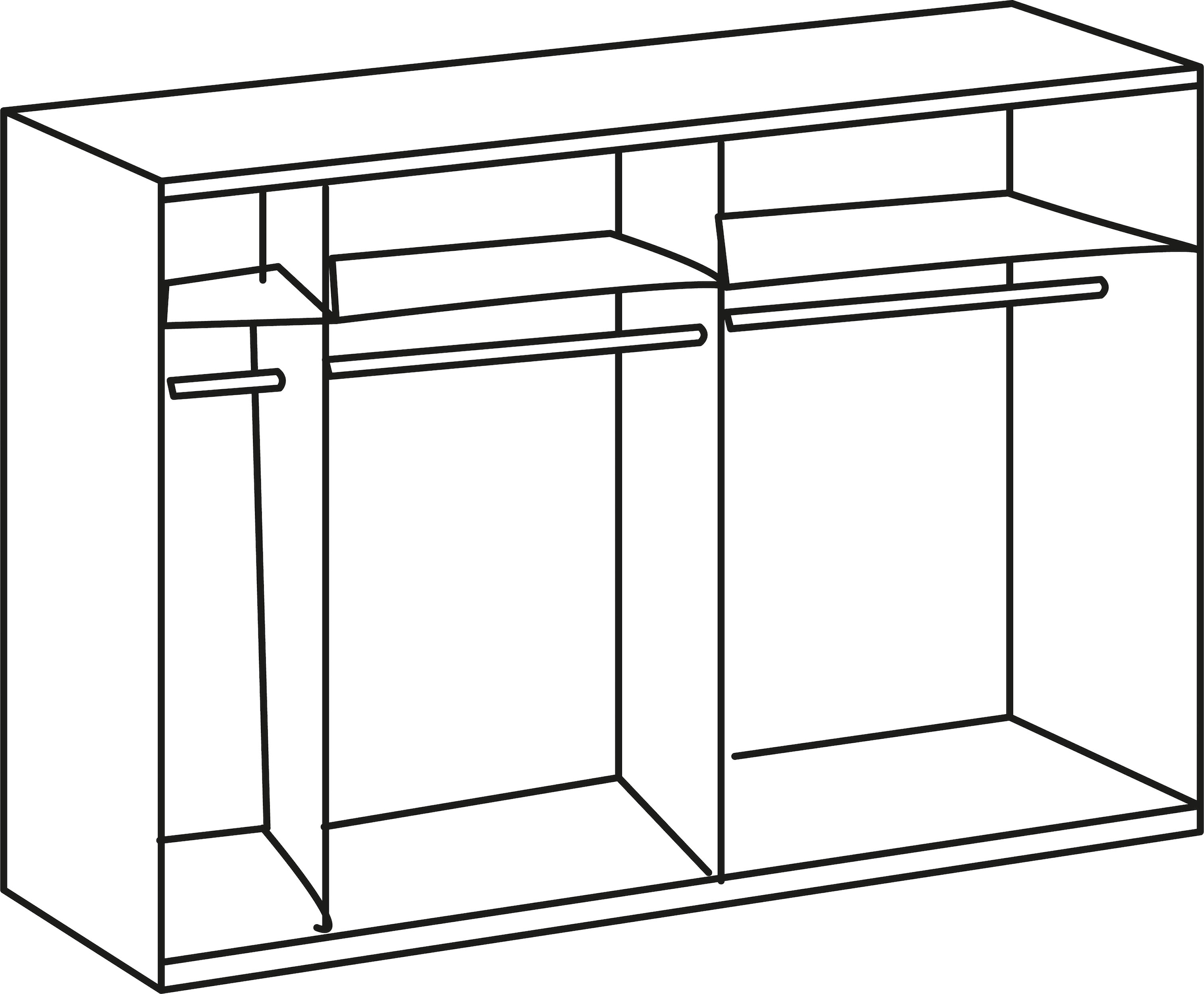 Wimex Schwebetürenschrank »Level by fresh to go«, mit jeweils einer Glastür