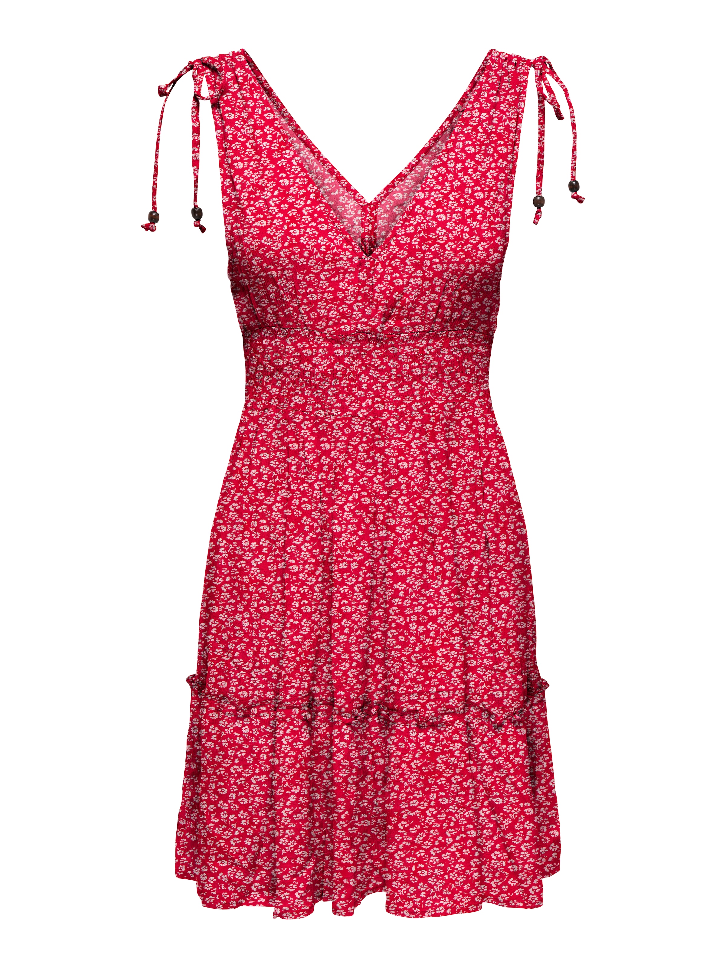 ONLY Trägerkleid »ONLFERNANDA LIFE S/L DRESS WVN NOOS« Viskose, regular fit, V-Ausschnitt