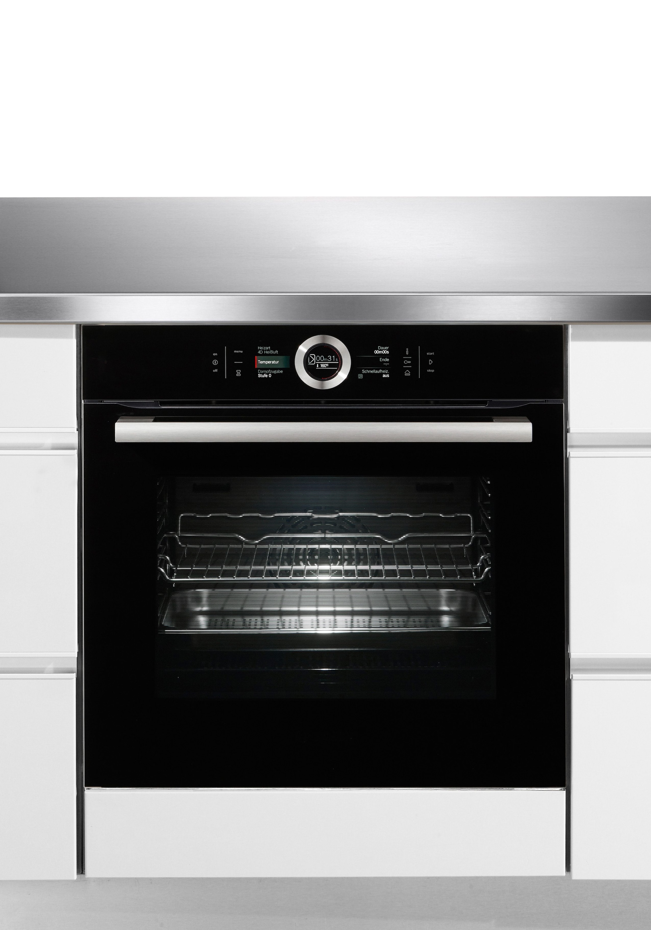 BOSCH Dampfbackofen Serie 8 »HSG636BB1«, mit Teleskopauszug nachrüstbar, ecoClean Direct, mit Auftaufunktion