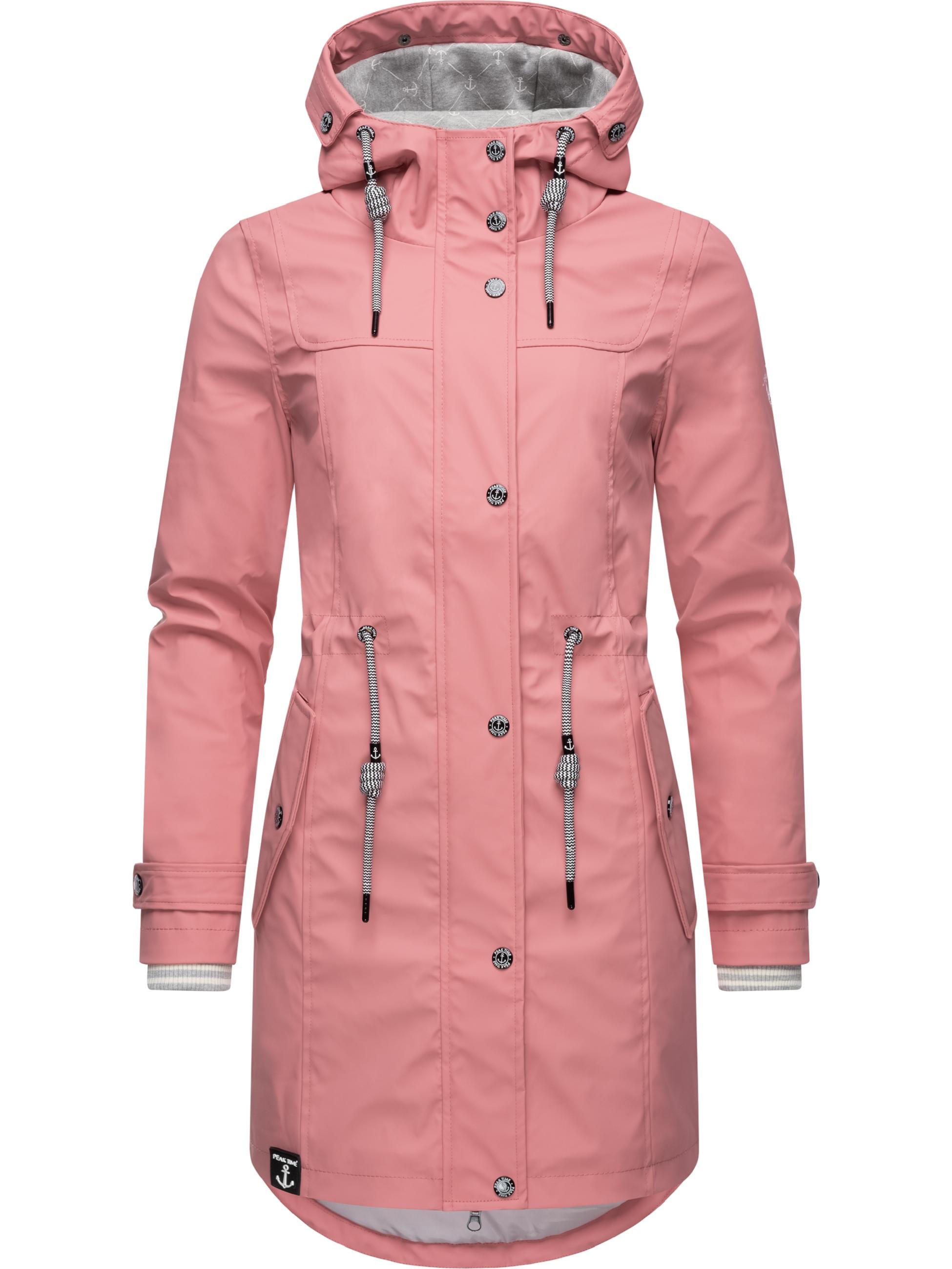 PEAK TIME Regenmantel »Regenjacke L60042«, stylisch taillierter Regenmantel für Damen