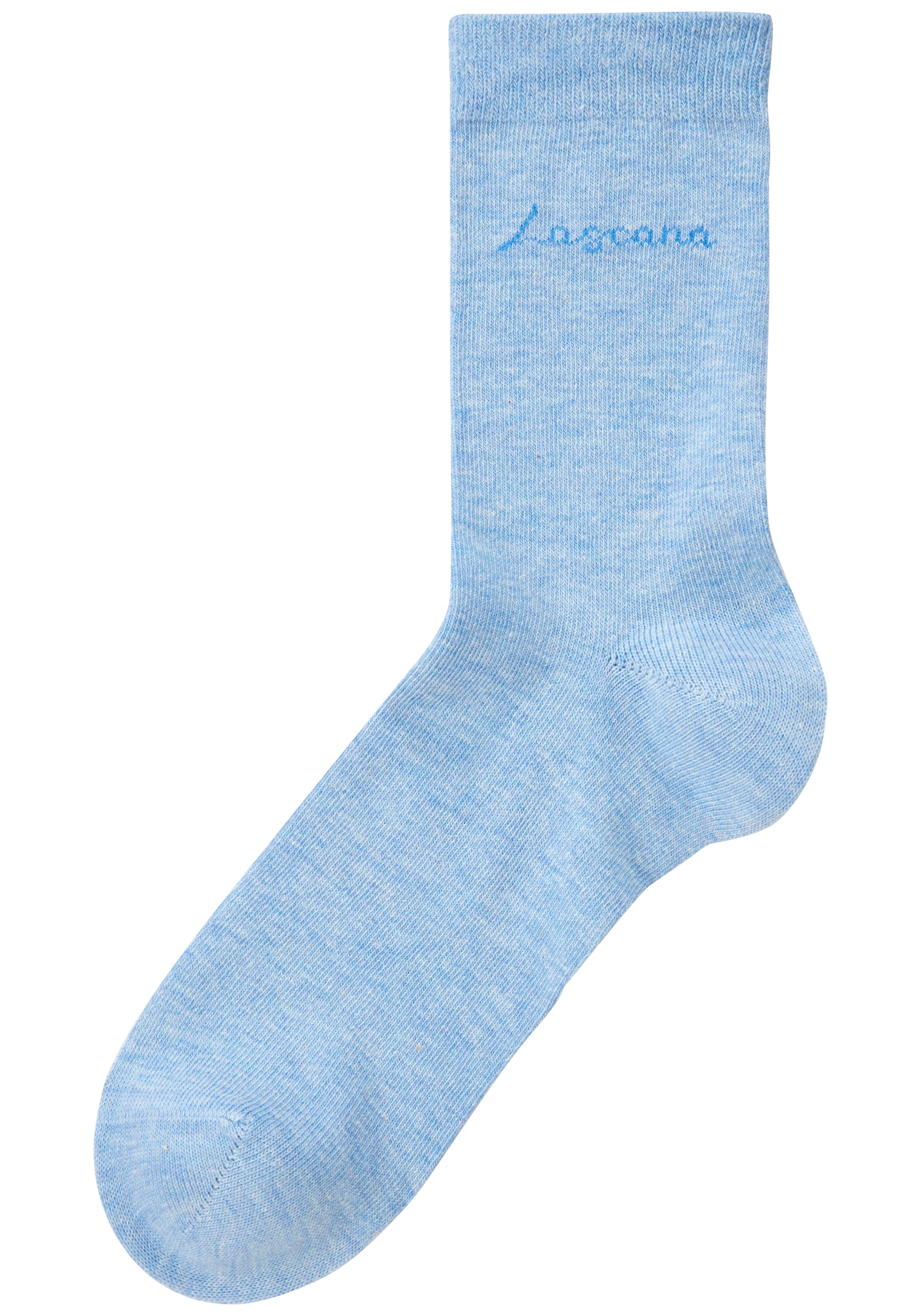 LASCANA Basicsocken »für Damen mit eingestricktem Markenlogo« Box, 7 Stk. tlg. in ansprechender Geschenkbox