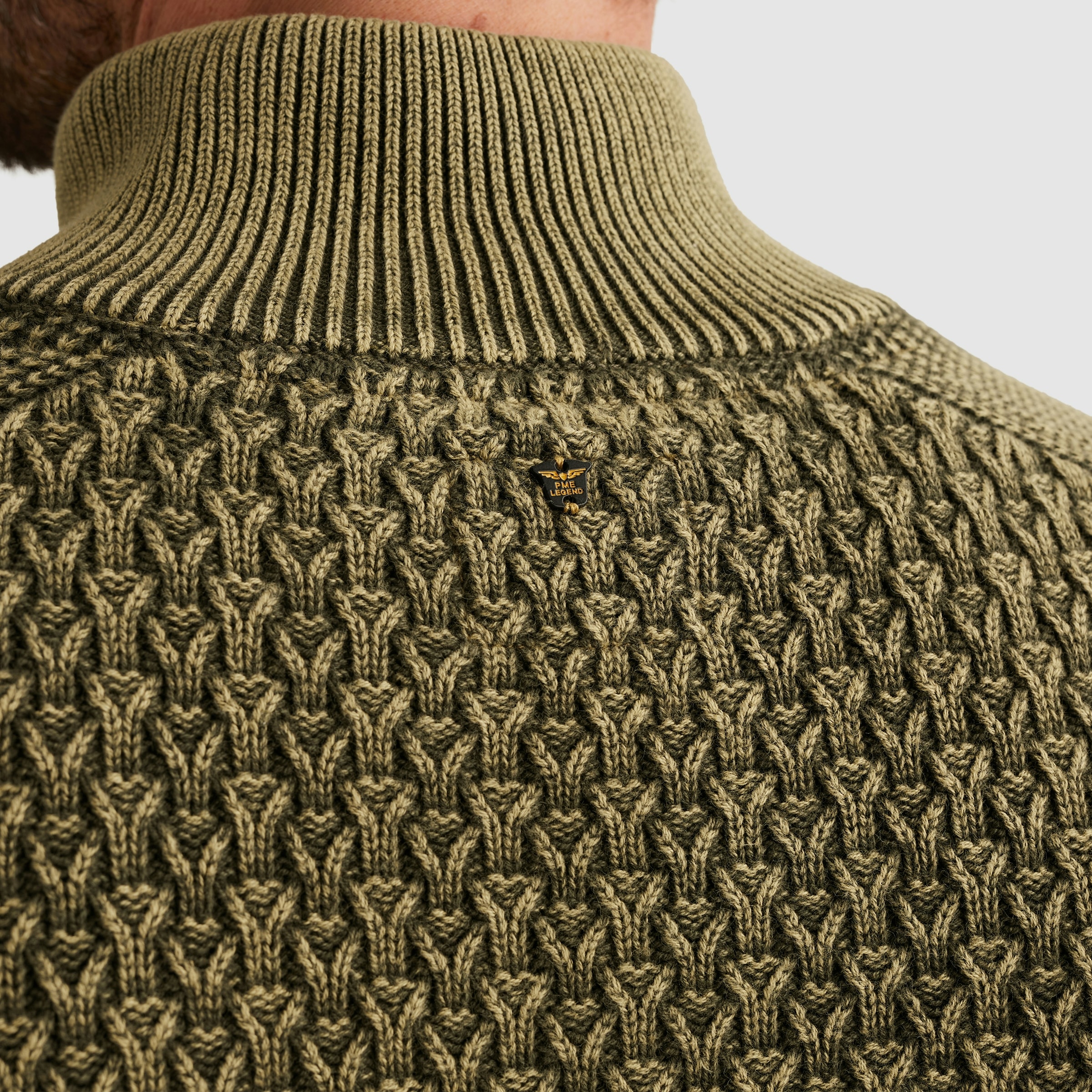 PME LEGEND Strickpullover mit kurzer Knopfleiste