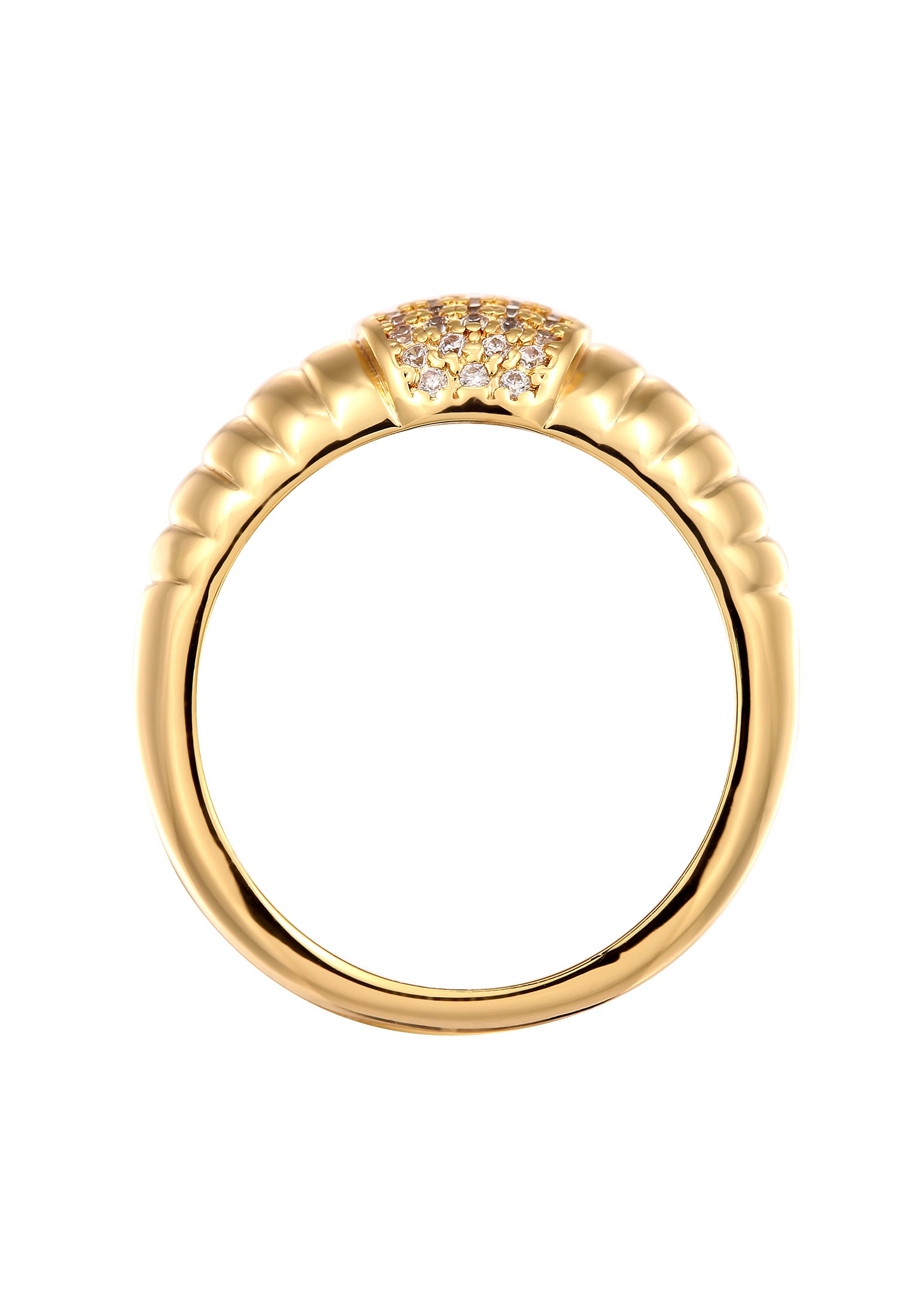 Elli Silberring »Ring Zirkonia Statement Goldfarben«