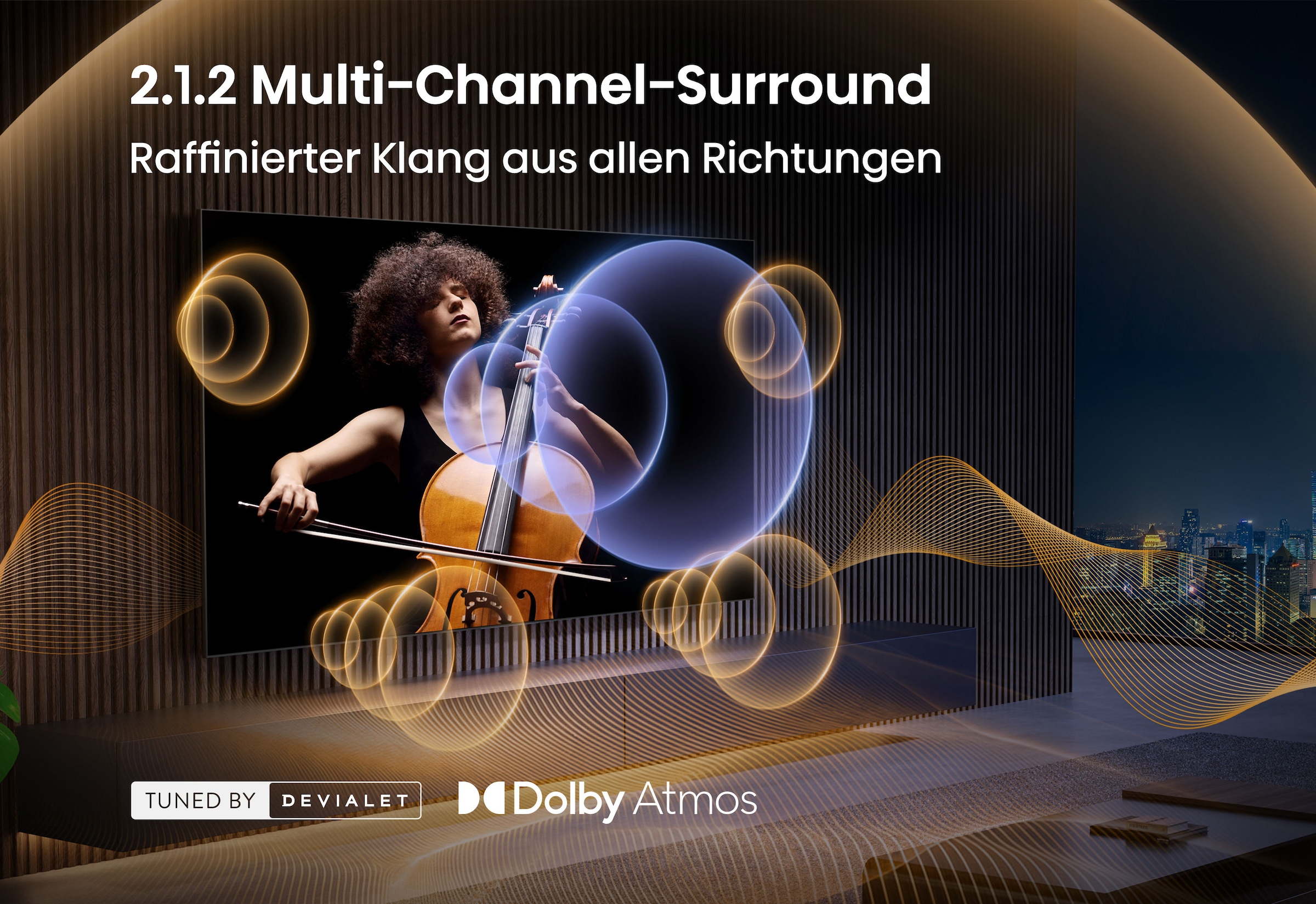 Hisense Mini-LED-Fernseher »85UR8DS« 215 cm/85 ″ Smart-TV