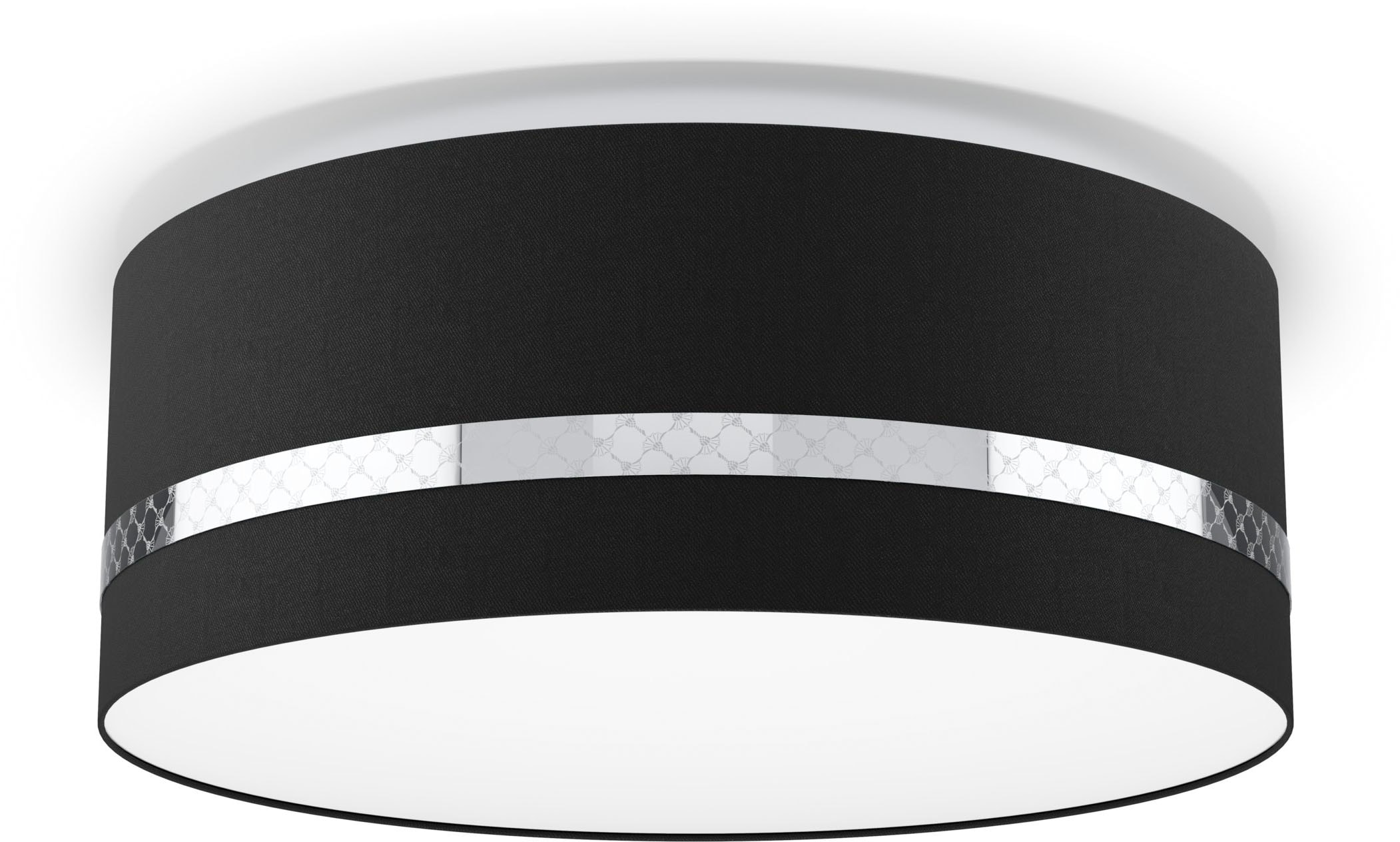 JOOP! Deckenleuchte »ROUND LIGHTS«, Leuchtmittel E27 | ohne Leuchtmittel, mit rundem Textil-Leuchtenschirm und eingelassenem Metall-Dekorband