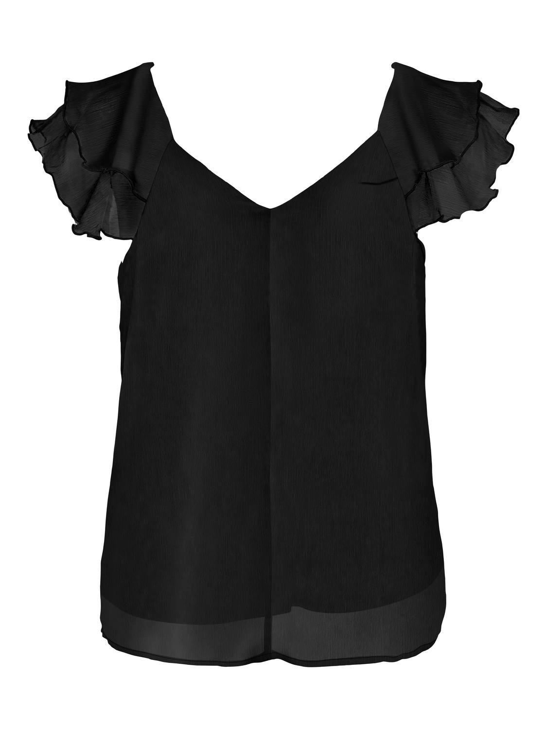 ONLY Blusenshirt »ONLASTA LIFE CAPSLEEVE V-NECK TOP PTM«