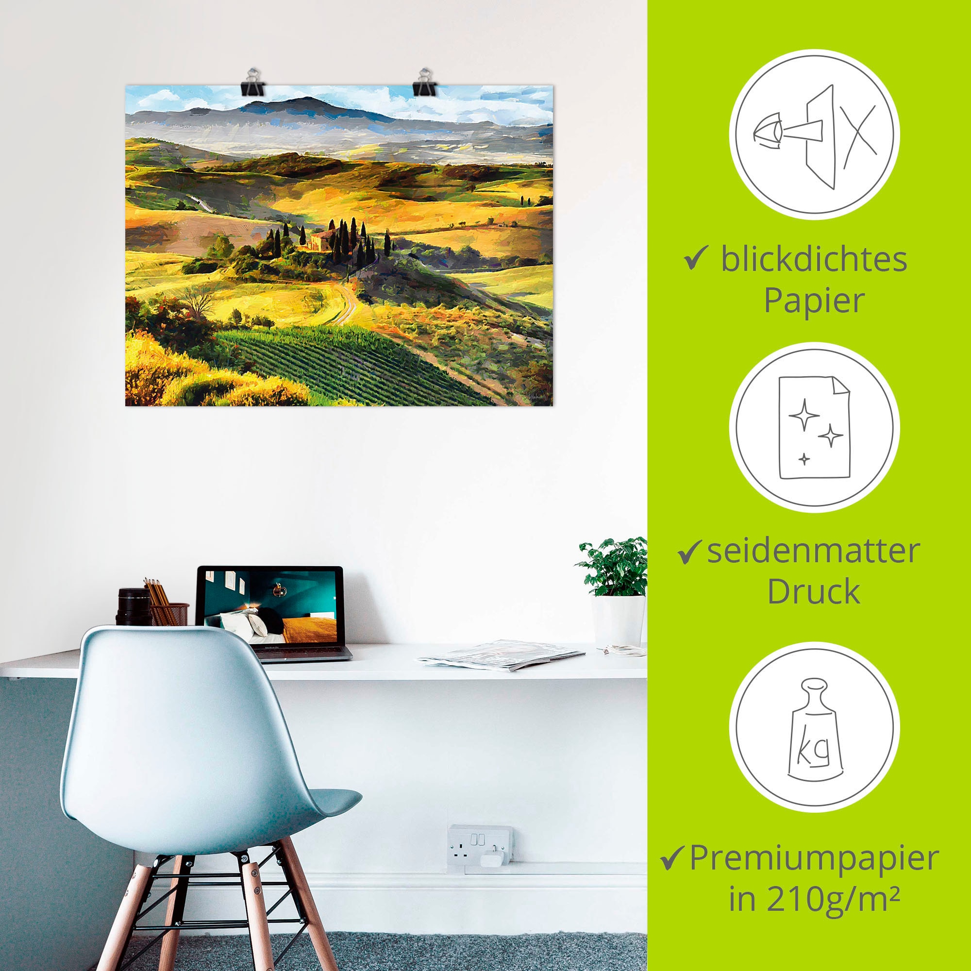 Artland Wandbild »Toskana von oben«, Bilder von Europa, (1 St.), als  Alubild, Leinwandbild, Wandaufkleber oder Poster in versch. Größen bequem  bestellen | Leinwandbilder