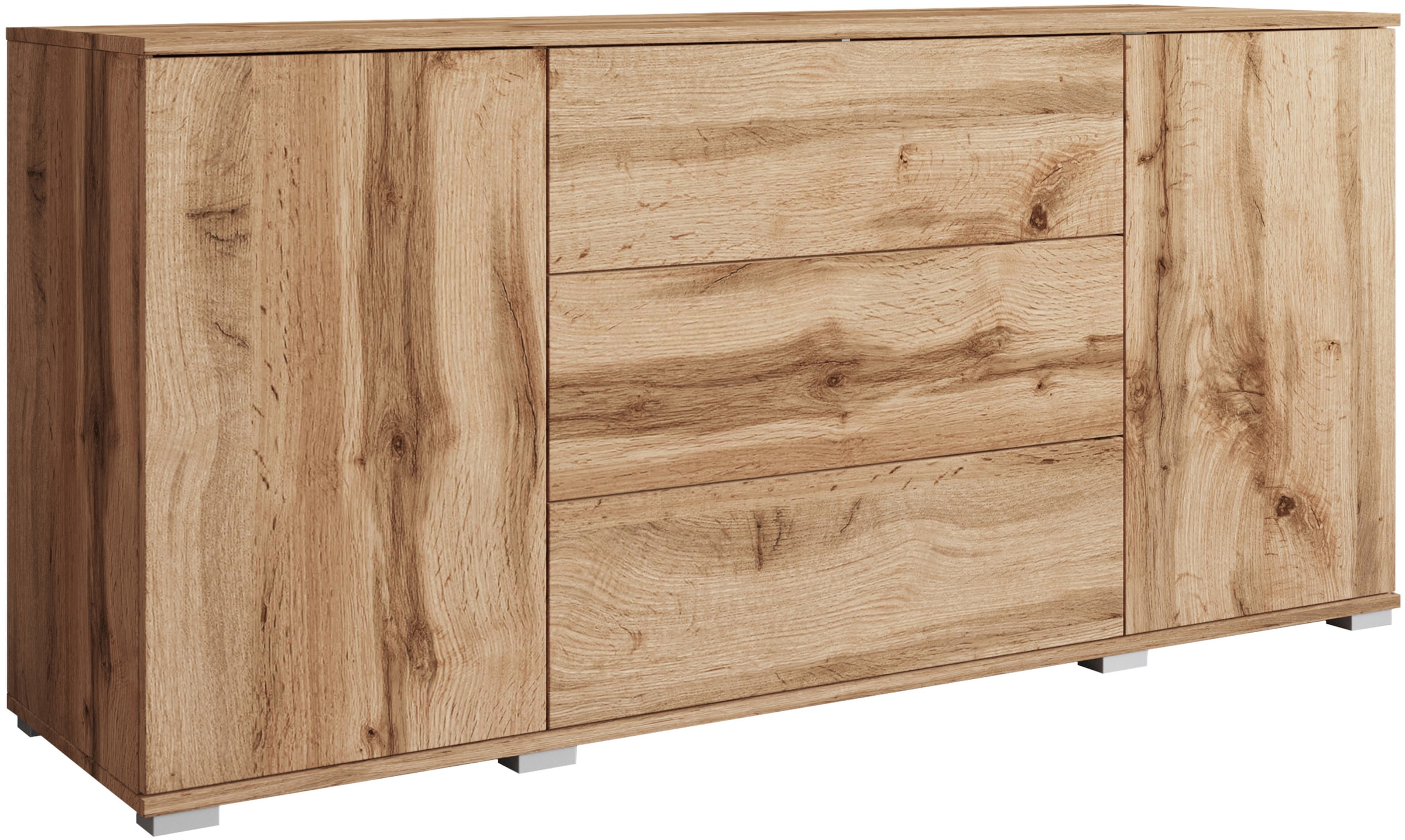 INOSIGN Sideboard »Kenia«, (1 St.), Modernes Sideboard mit 3 Schubladen und 4 Fächern, Breite 150 cm