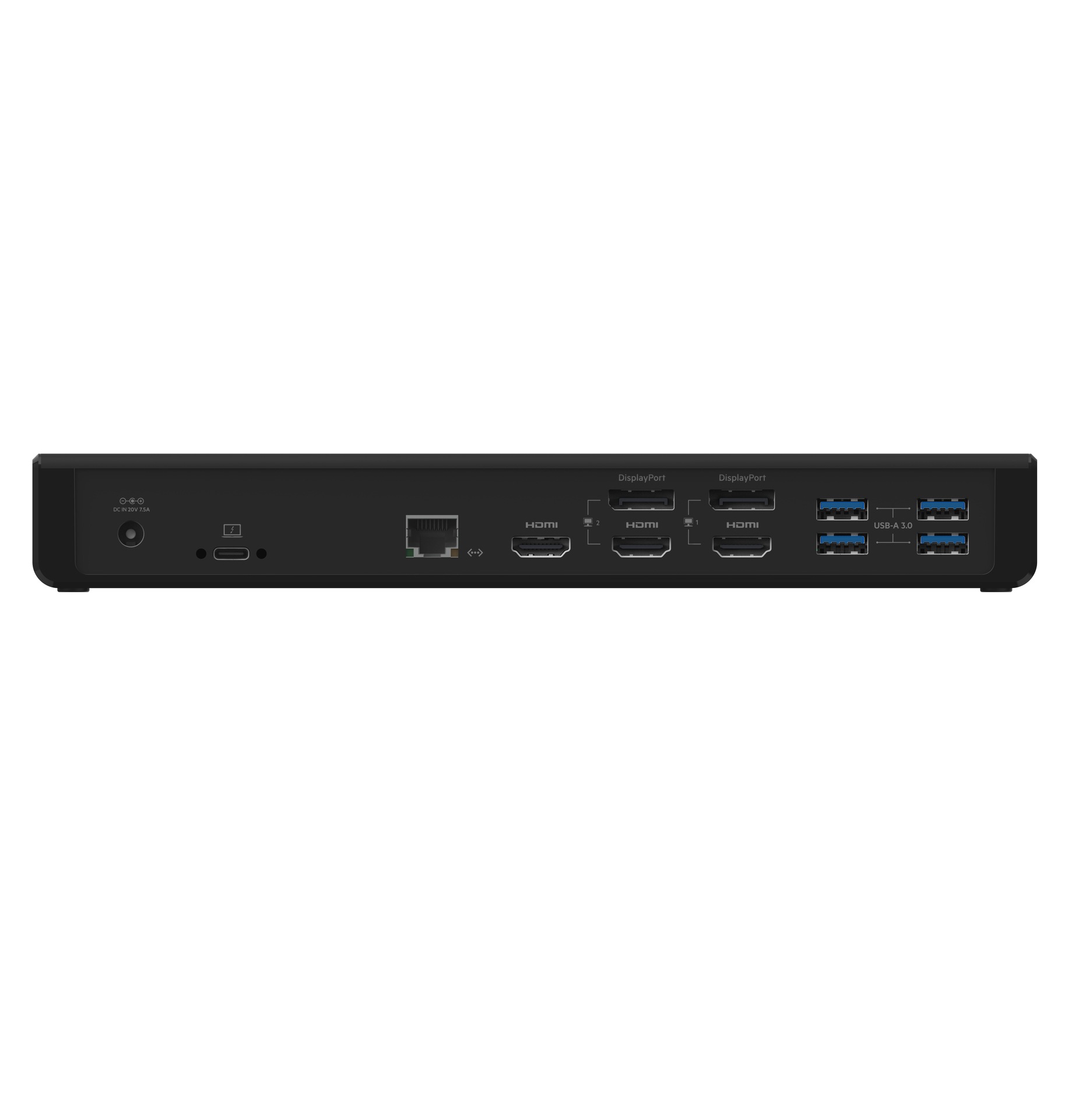 Belkin USB-Verteiler »USB-C Display Link Dock, Triple display support up to 4K«, HDMI, DP, USB C, USB A, GbE, Audio, PD 85 W, Mac/PC/Chrome compatible