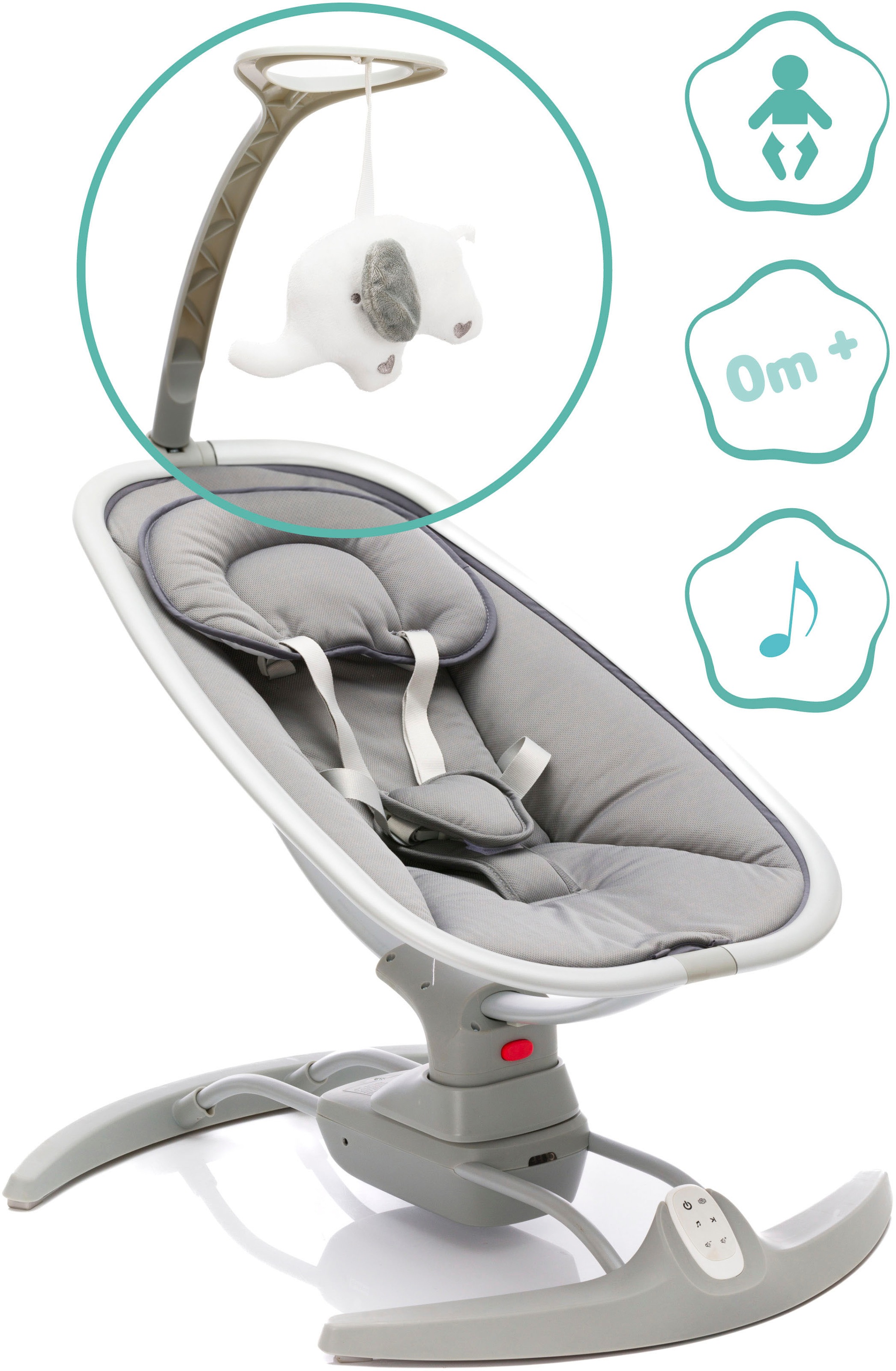 Fillikid Babywippe »Mimi, grau«, bis 9 kg, inkl. Fernbedienung