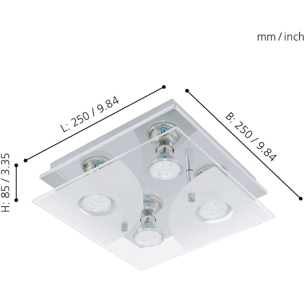 EGLO LED Deckenleuchte »CABI«, GU10, Warmweiß, LED Deckenlampe