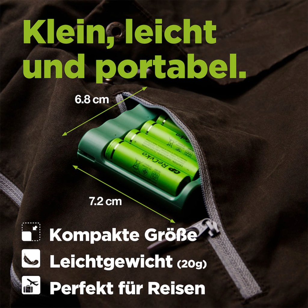 GP Batteries Akku-Ladestation »USB-Akkuladegerät B421 inkl. 4x ReCyko AAA Akkus je 850 mAh«