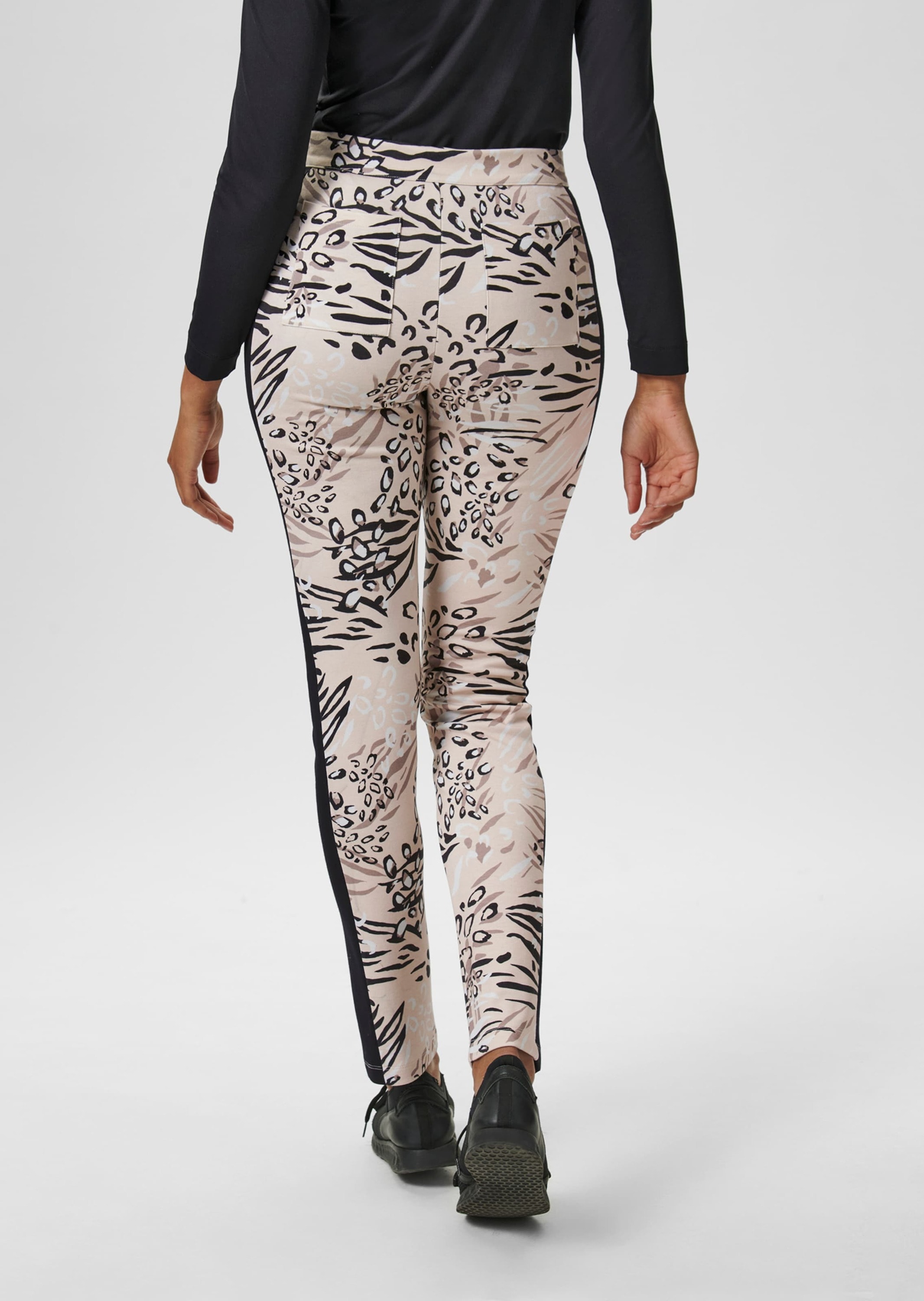 MADELEINE Stoffhose »Hose Slimline-Hose mit abstraktem Print und Zierstreifen«