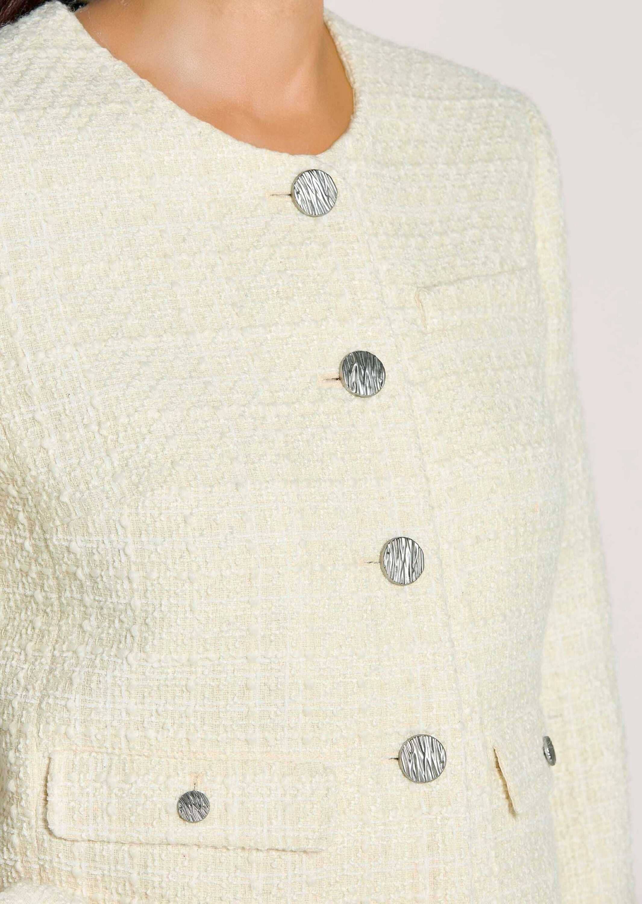 MADELEINE Jerseyblazer »Blazer Eleganter Tweed-Kurzblazer mit Metallknöpfen«