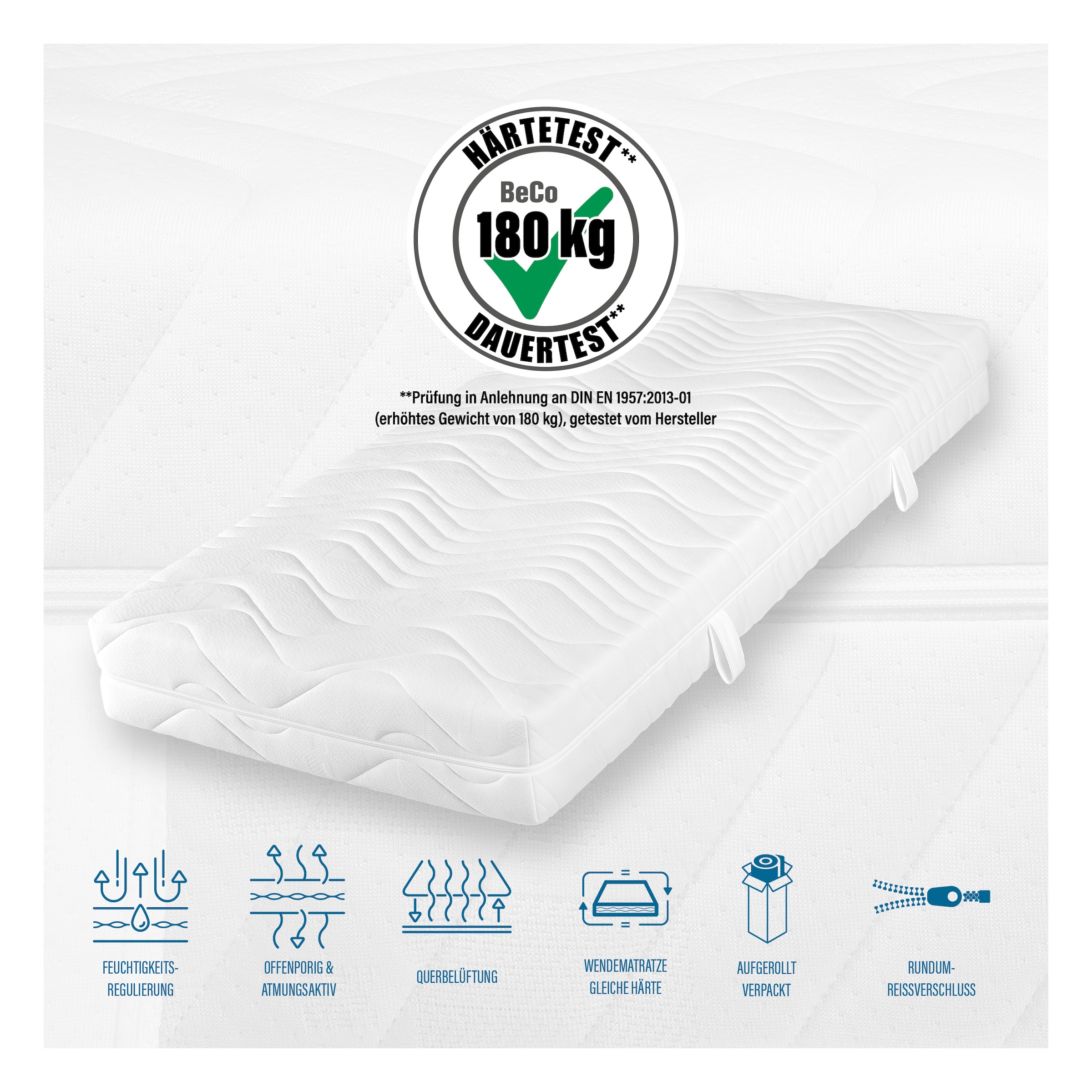 Beco Taschenfederkernmatratze »Matratze,7 Zonen, Federkernmatratze, zwei Liegeseiten« Maxima Plus, 90x200 cm in H3 von Stiftung Warentest "GUT (1,8)"