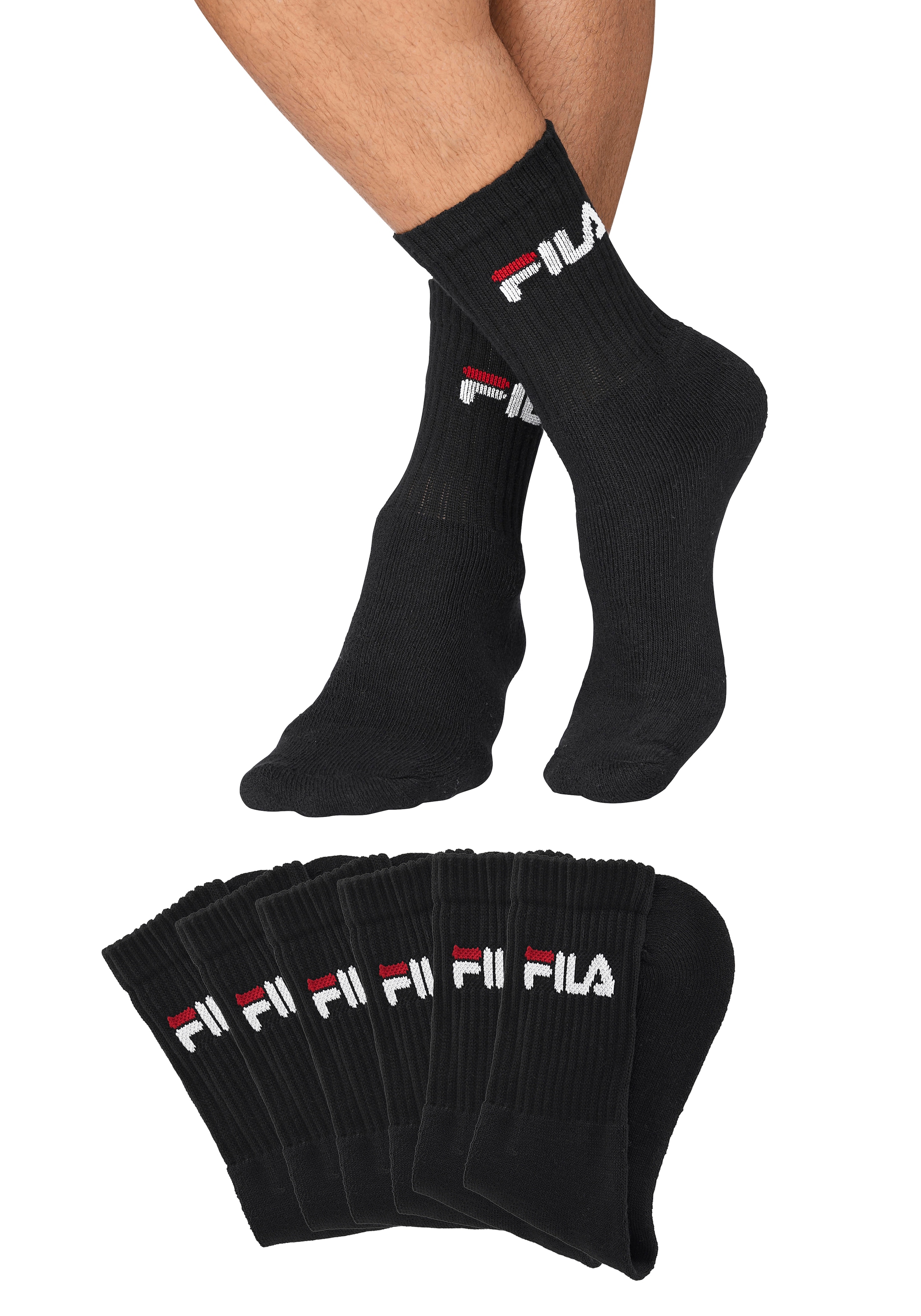 Fila Tennissocken, (6 Paar), mit eingestricktem Logo