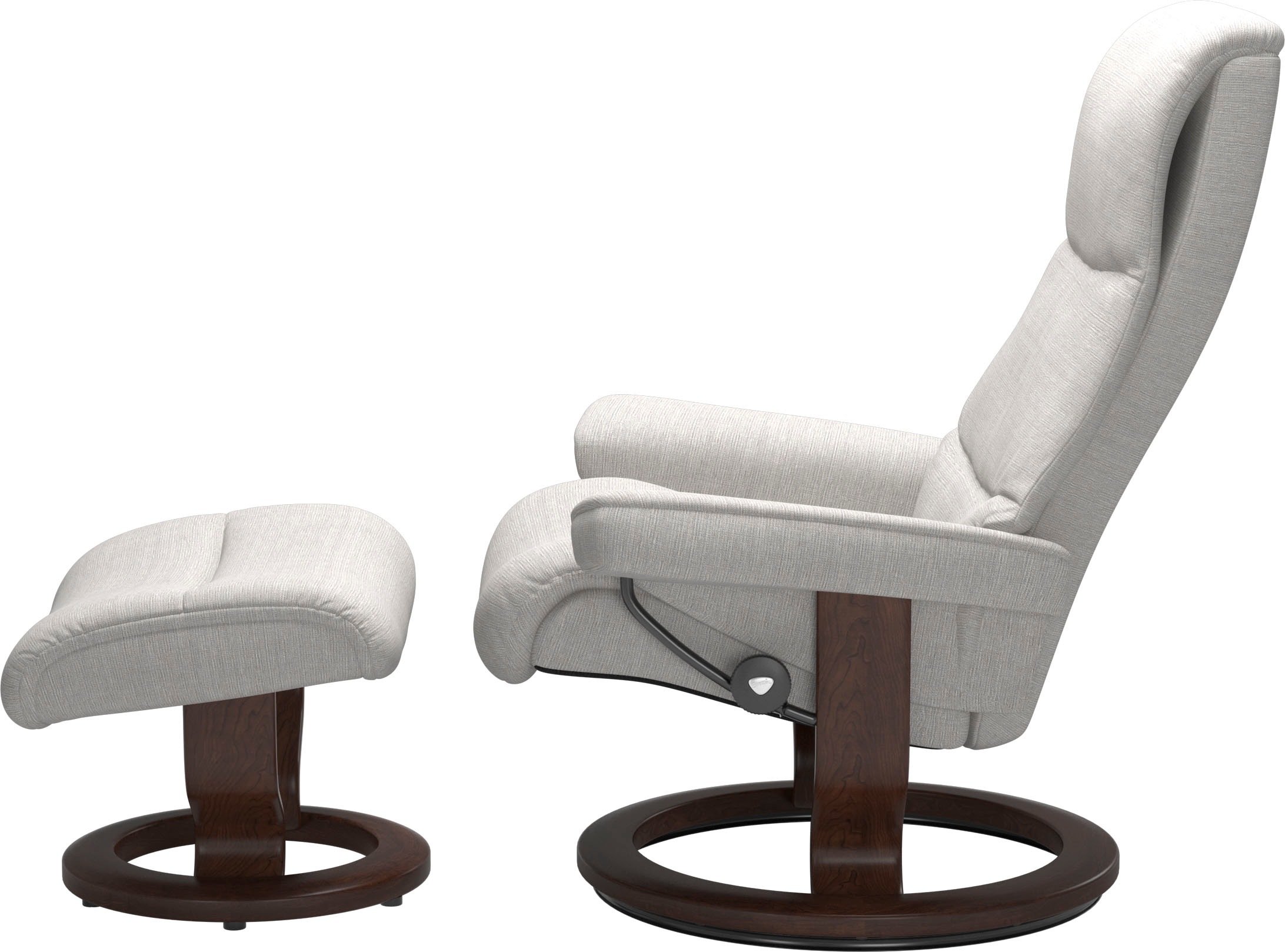 Stressless® Relaxsessel »View«, (Set, Relaxsessel mit Hocker), mit Classic Base, Größe M,Gestell Braun