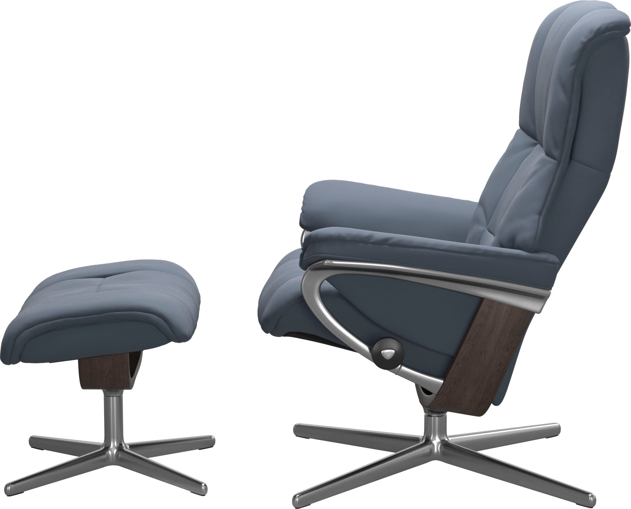 Stressless® Relaxsessel »Mayfair«, (Set, Relaxsessel mit Hocker), mit Hocker, mit Cross Base, Größe S, M & L, Holzakzent Wenge