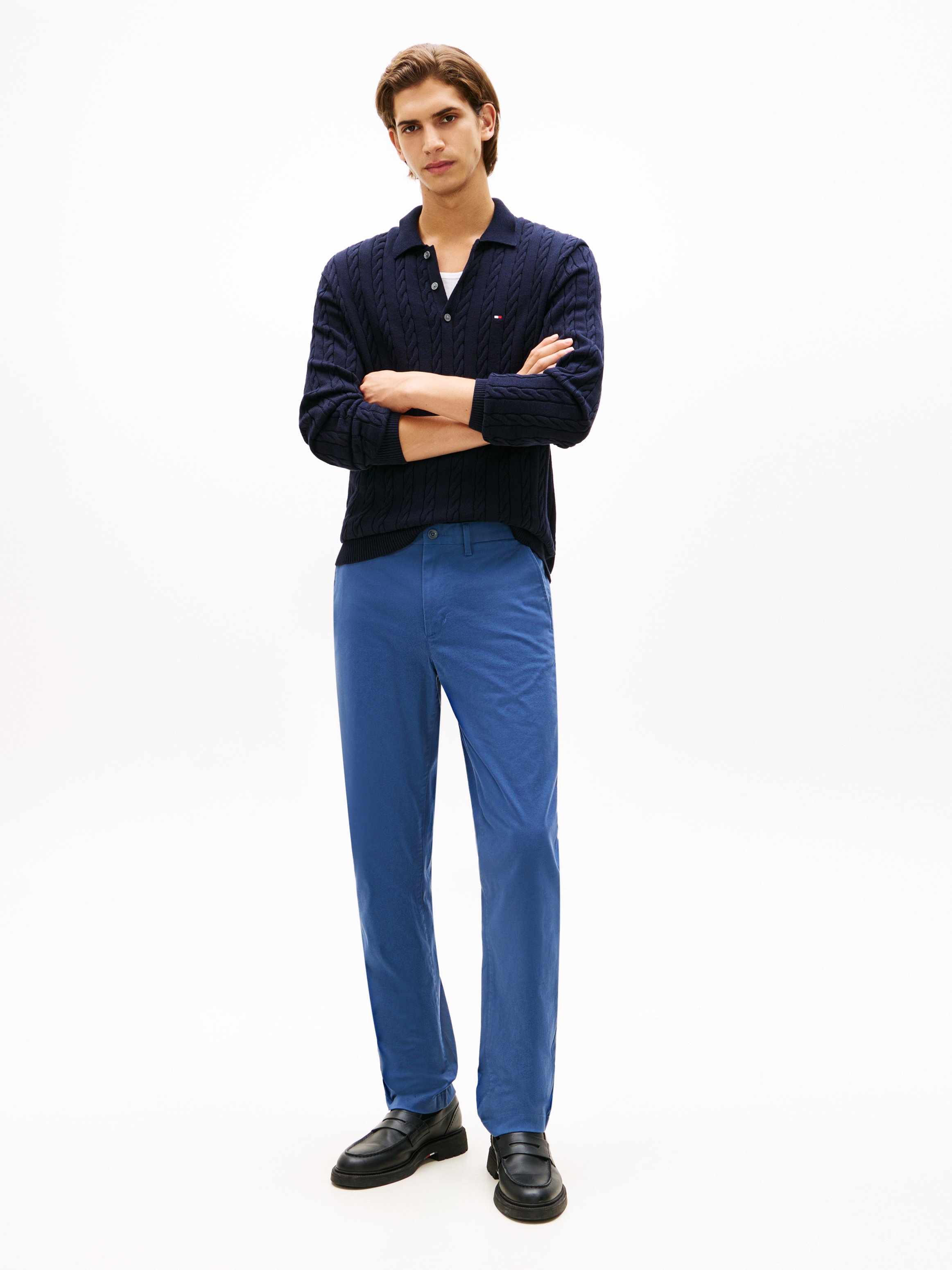 Tommy Hilfiger Polokragenpullover »CLASSIC COTTON CABLE« mit Zopfmuster, regular fit