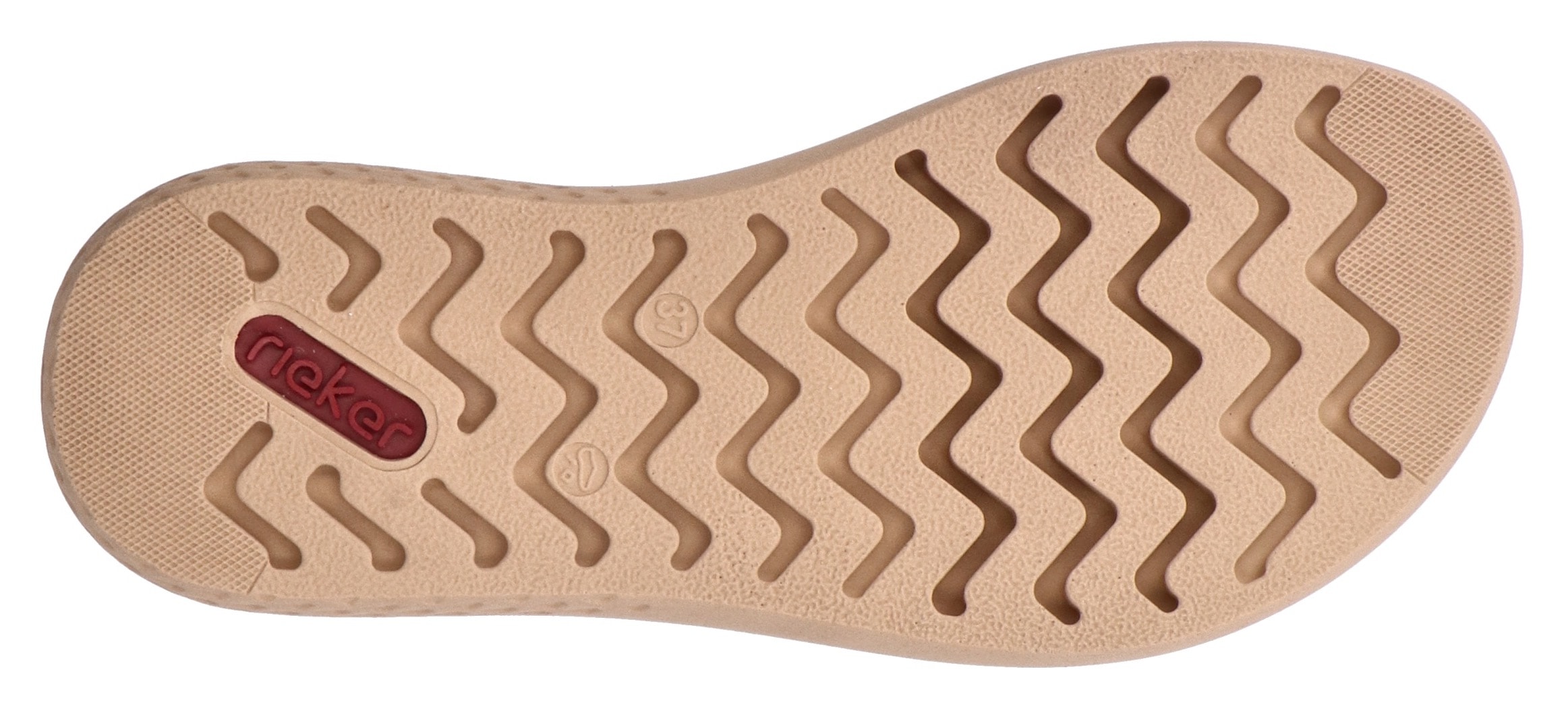 Rieker Pantolette, Sommerschuh, Hausschuh, Strandschuh mit bequemem Fußbett