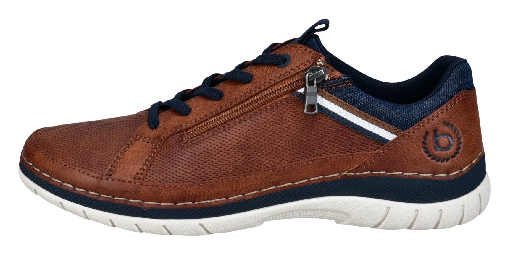 bugatti Slip-On Sneaker, Freizeitschuh, Halbschuh, Slipper mit Kontrast-Rahmennaht