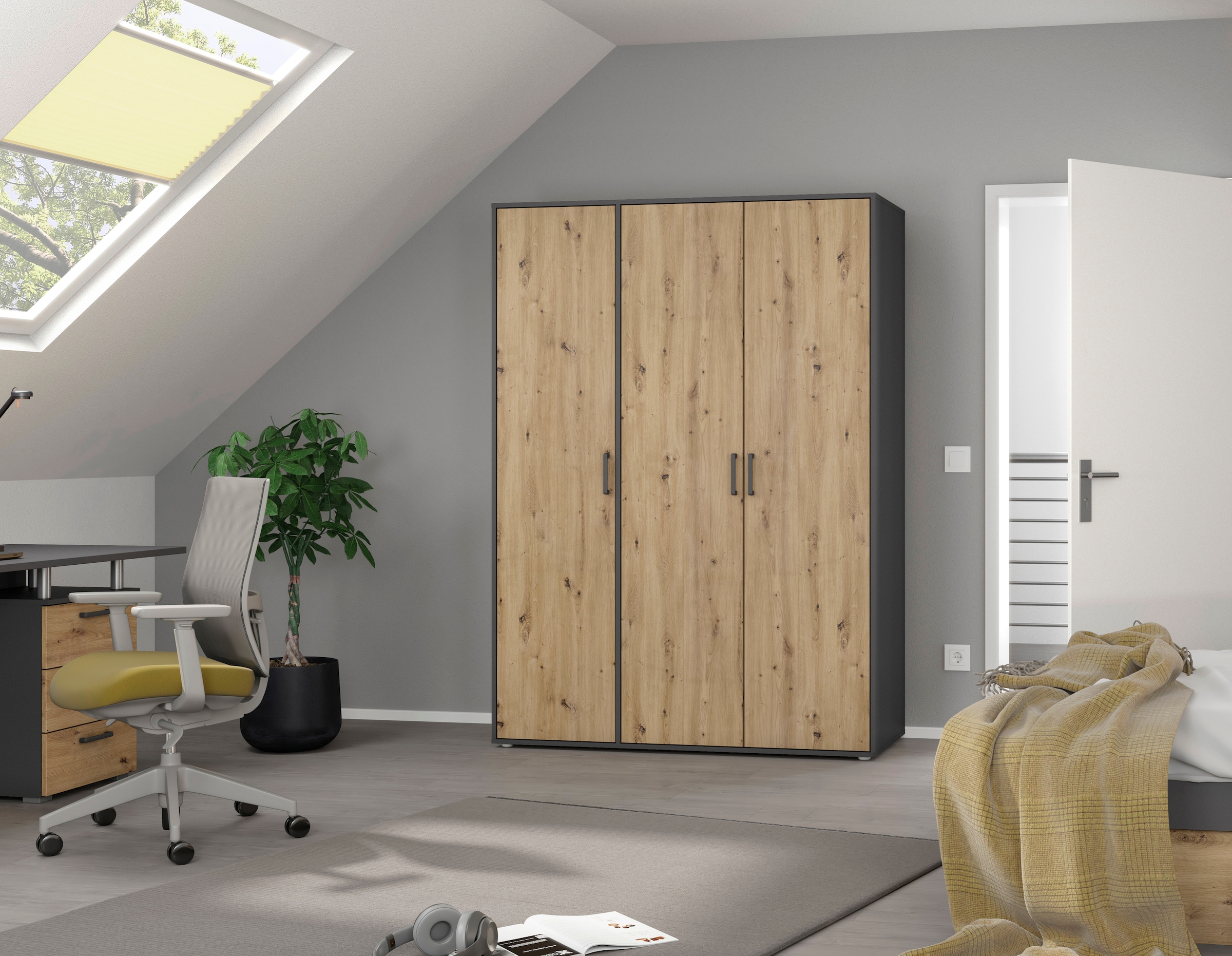 rauch Kleiderschrank »VOYAGER Otto´s Choice Garderobe Wäscheschrank TOPSELLER Schlafzimmer«, (in 3 verschiedenen Ausstattungen BASIC/CLASSIC/PREMIUM), Schrank mit modernen Griffen in viel Stauraum MADE IN GERMANY