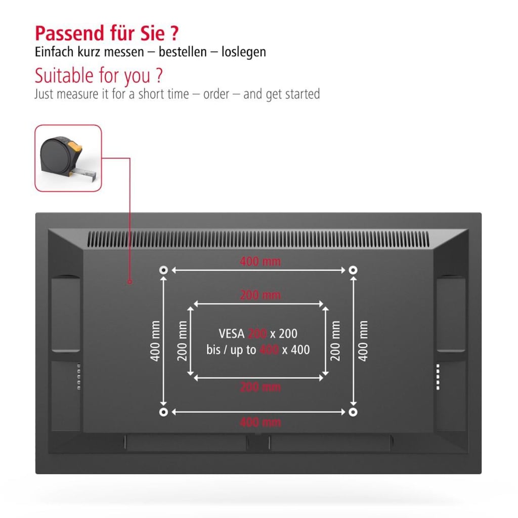 Hama TV-Wandhalterung »schwenkbar, vollbeweglich, 81 - 165 cm (32"- 65"), 43", 50", 55"«, bis 165 cm Zoll