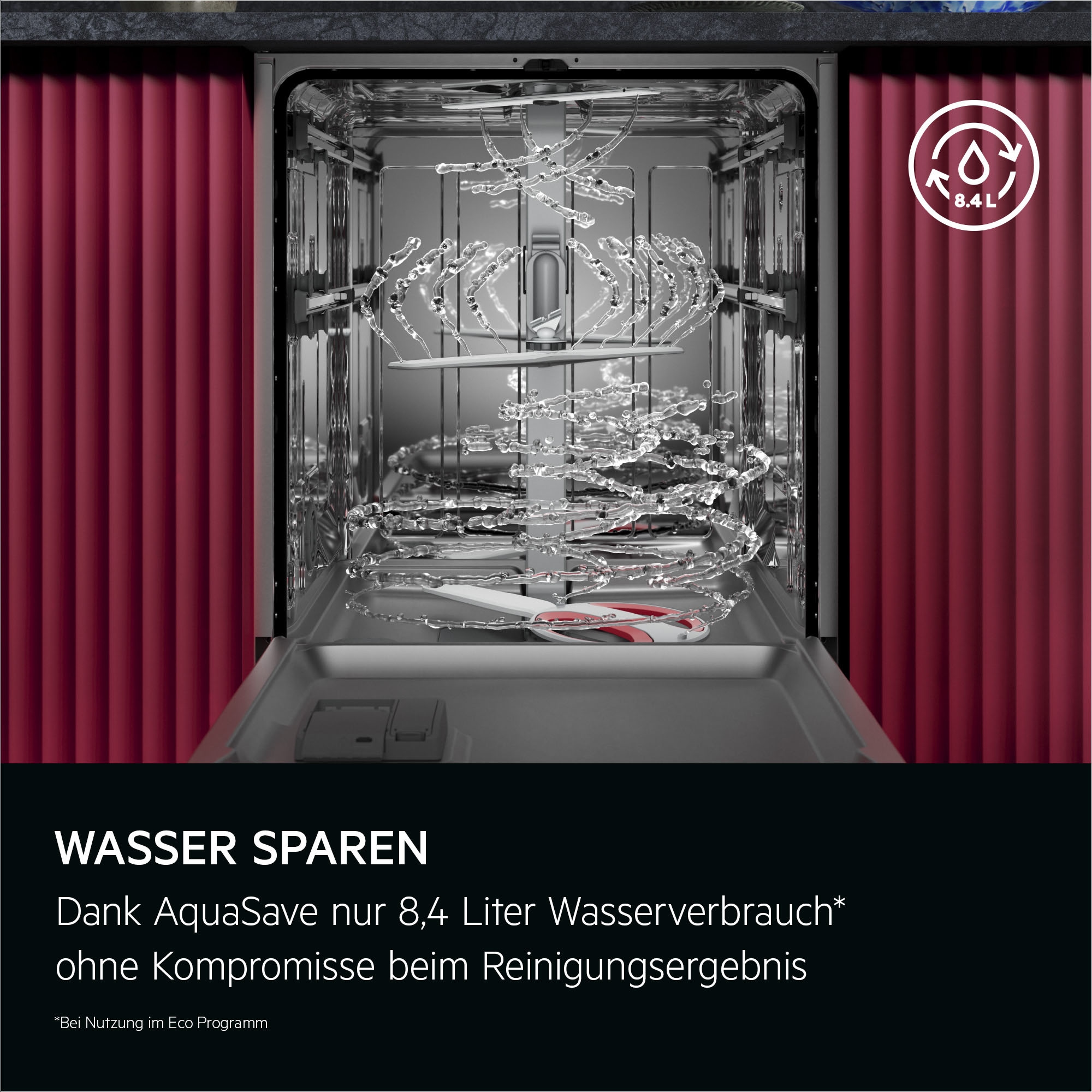 AEG teilintegrierbarer Geschirrspüler 9000 »GT9200X2SCM« Leise Spülmaschine 38 dB kraftvoll gegen Eingebranntes EEK A-10 %