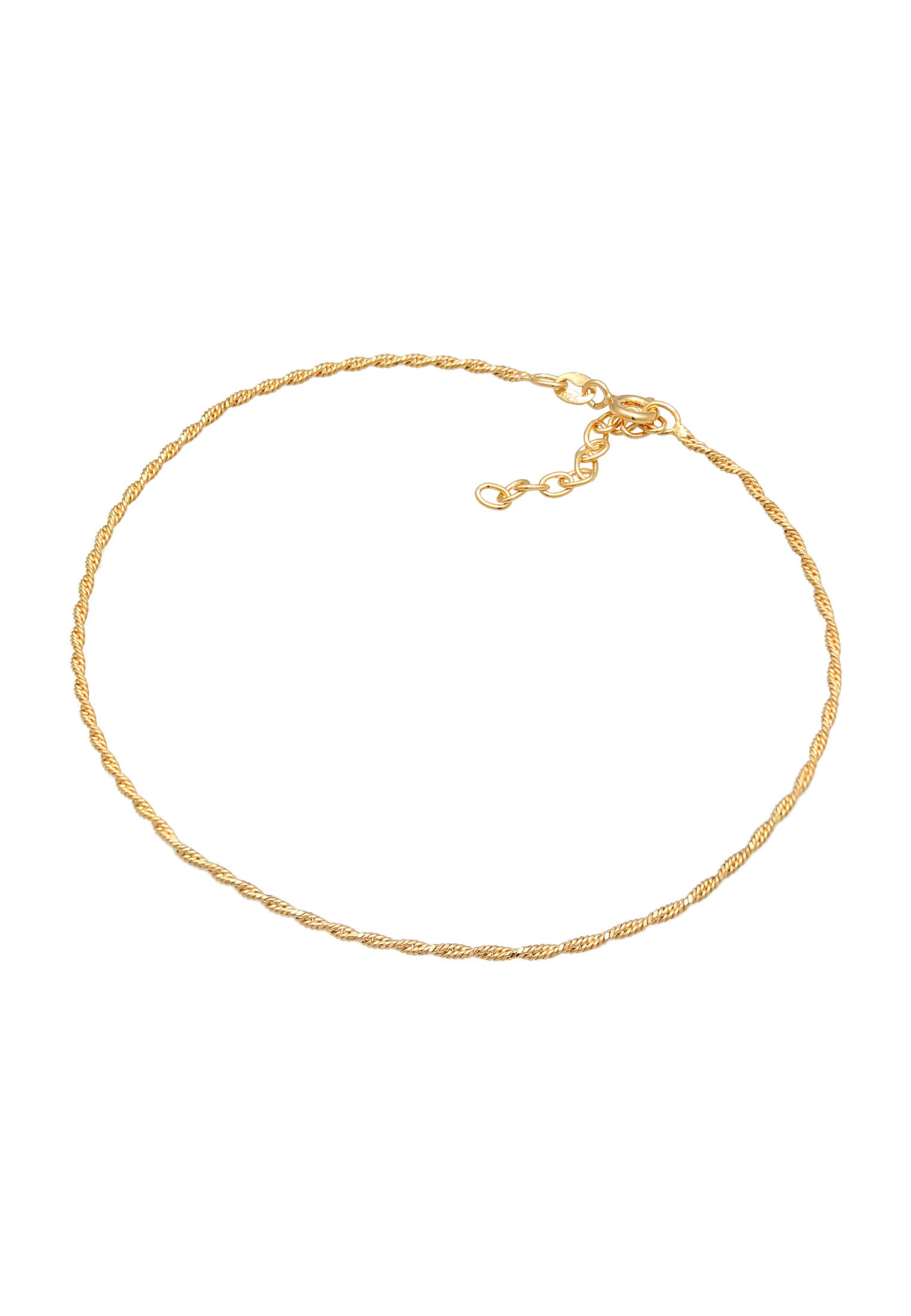 Elli Fußkette »Fußschmuck Kordelkette Gedreht Basic Zeitlos 925 Silber«