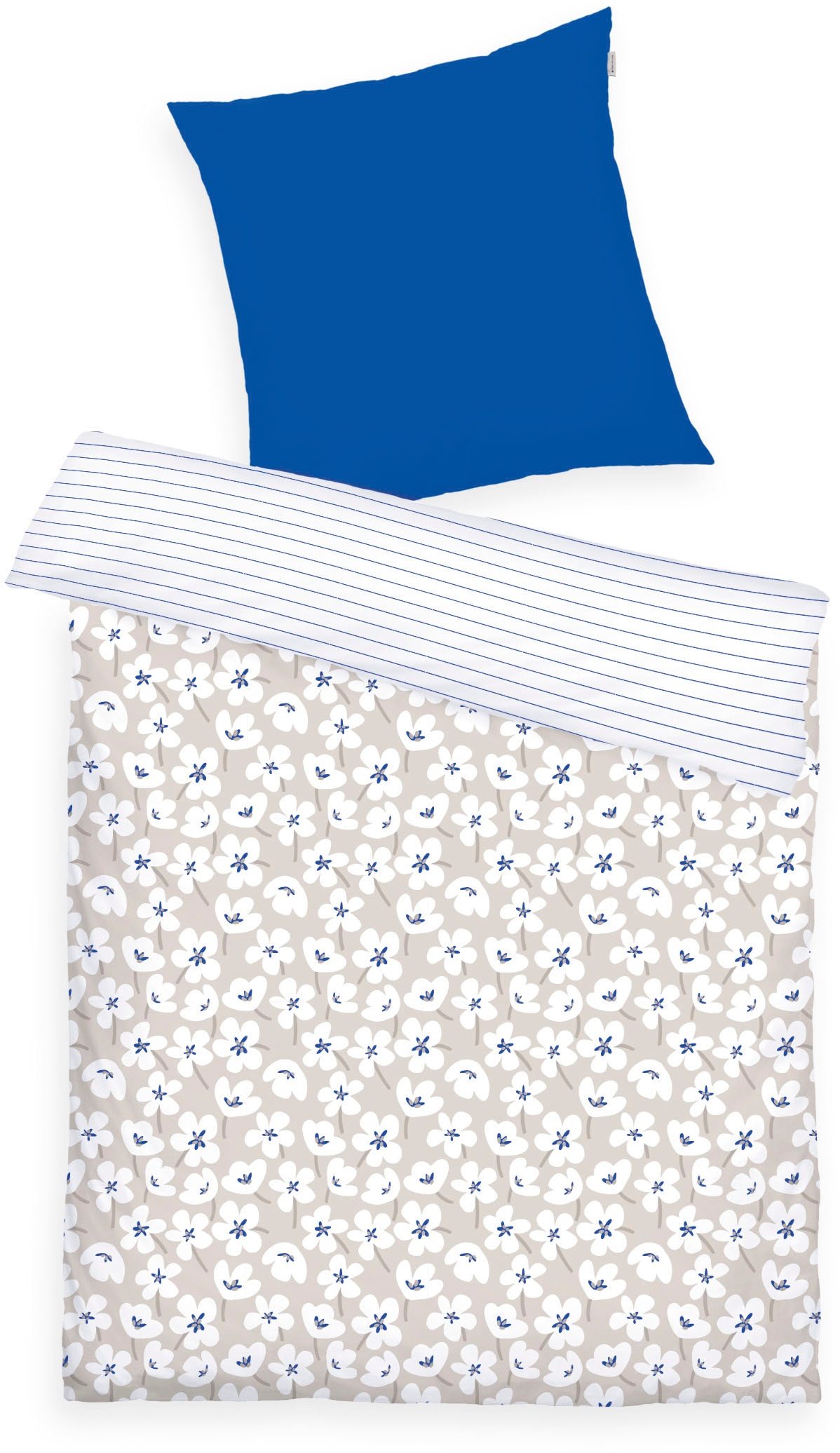 TOM TAILOR HOME »FRESH FLOWERS 135x200cm, 155x220cm oder 200x220cm« 2 Stk. new bedroom, mit farbigem Markenreißverschluss