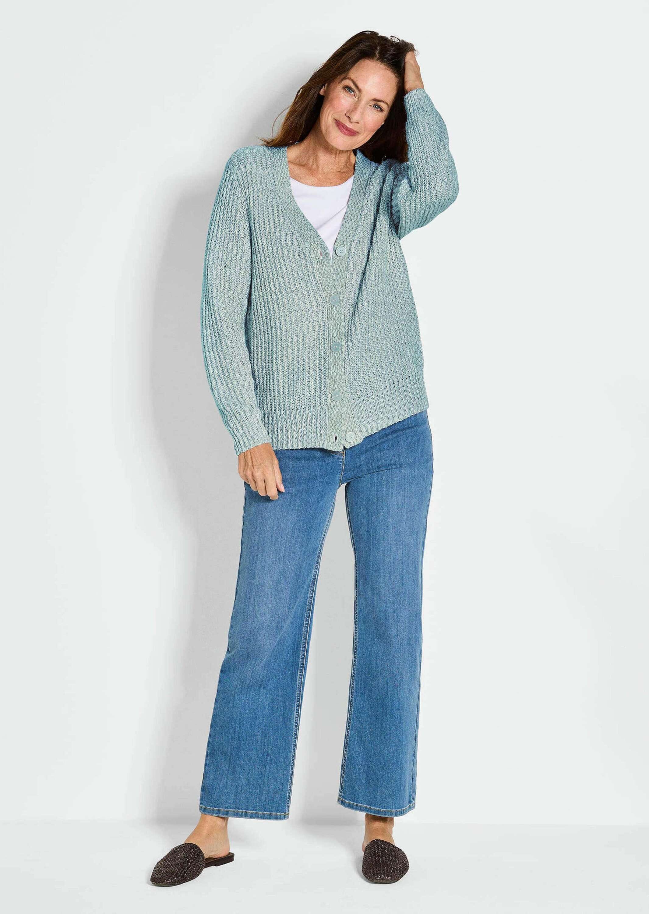 GOLDNER Strickjacke »Langarm Strickjacke mit V-Ausschnitt«