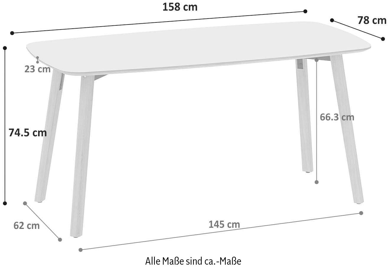online »Tables«, massiv, UNIVERSAL bei Linoleum schöner mit OTTO Füße products aus Beschichtung Esstisch Eiche