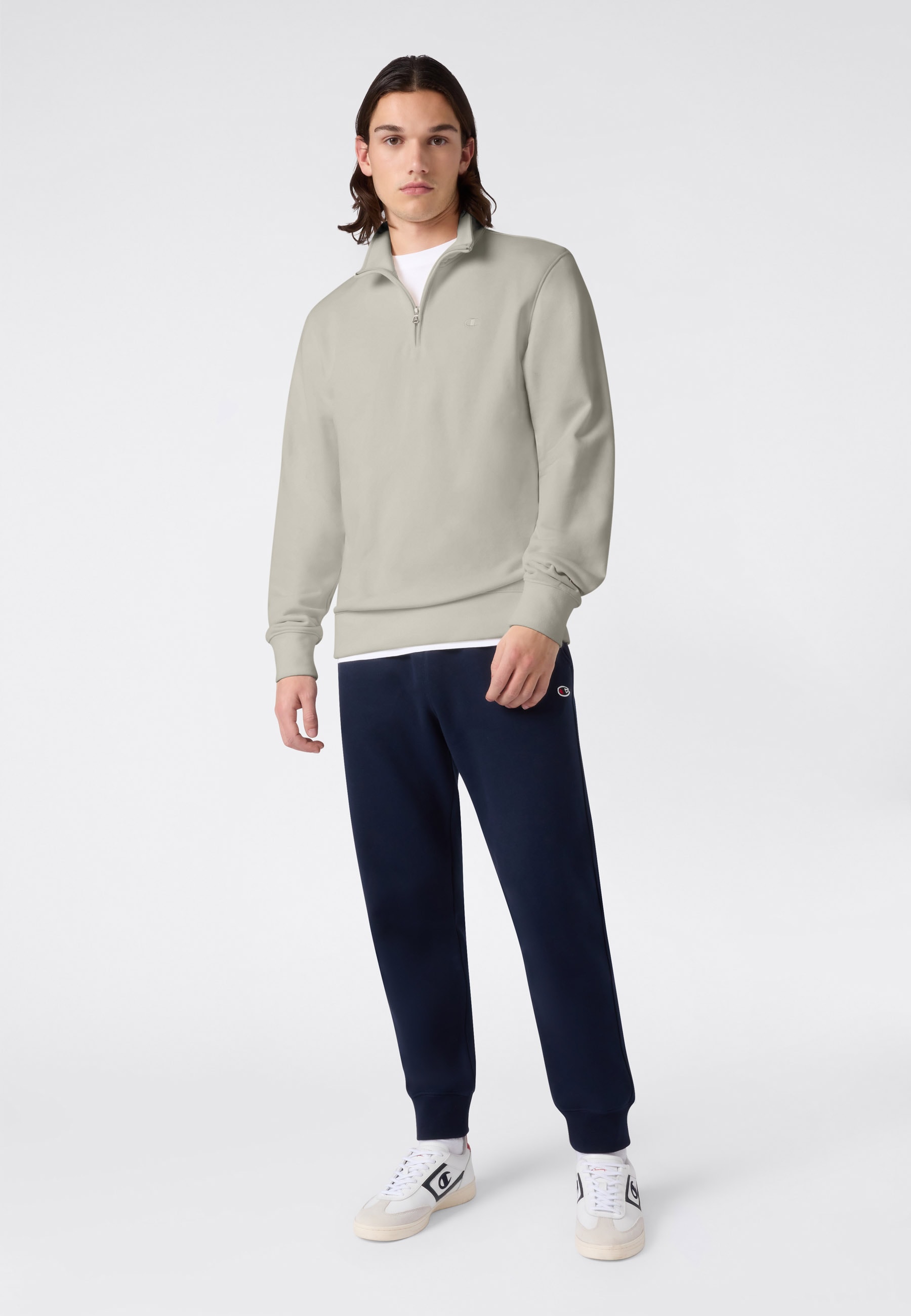 Champion Sweatshirt »ICONS TONAL Half Zip Sweatshirt«, mit halbem Reißverschluss, aus Baumwolle und Polyester, normale Länge

