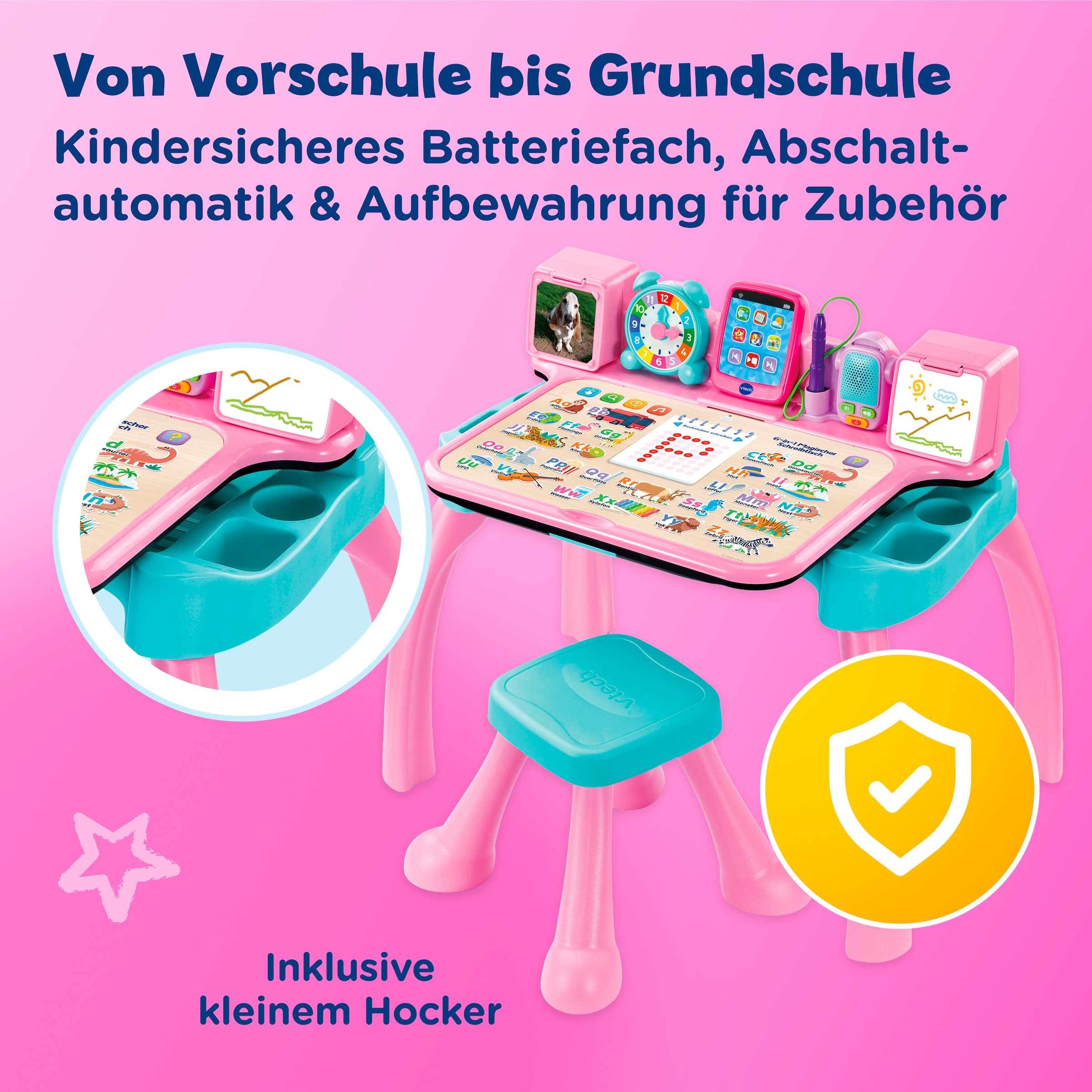 Vtech® Spieltisch »6-in-1 Magischer Schreibtisch« mit Licht und Sound
