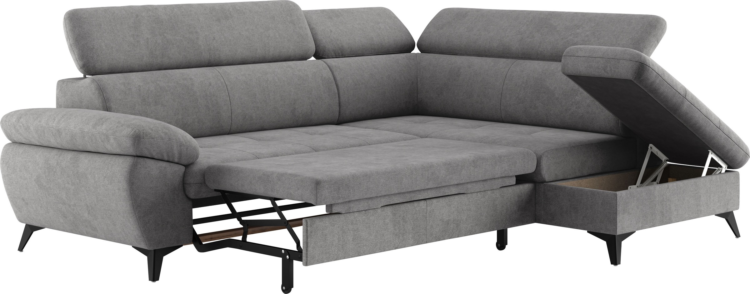 COTTA Ecksofa »Hudson L-Form«, mit Kopfteilverstellung, wahlweise mit Bettfunktion & Bettkasten