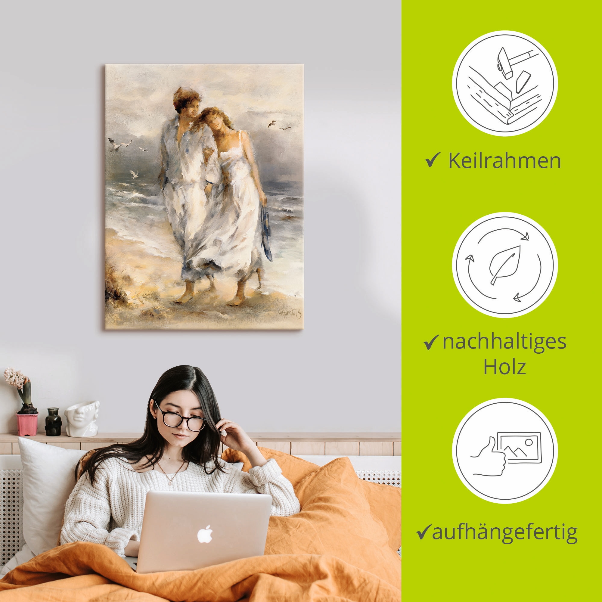 Artland Wandbild »Verliebt«, Paar, (1 St.), als Leinwandbild, Poster, Wandaufkleber in verschied. Größen