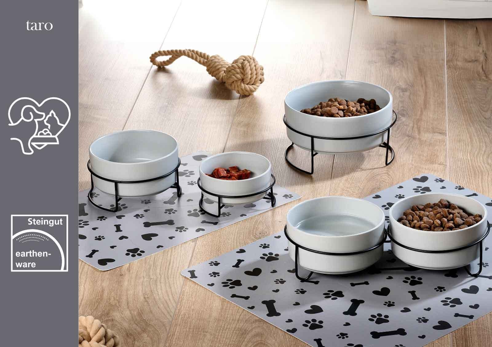Ritzenhoff & Breker Futternapf »Hunde-Napfset mit Unterlage Taro ø 17 cm 2er Set grau« Spülmaschinengeeignet