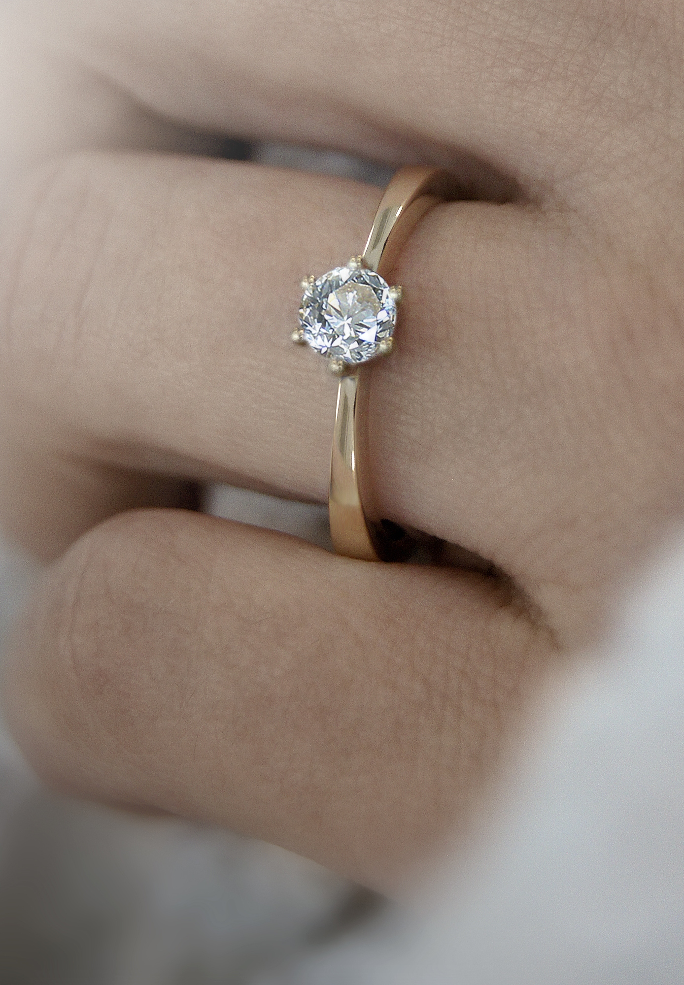 ONE ELEMENT Diamantring »0.1 ct  Diamant Brillant Ring aus 585 Gelbgold«