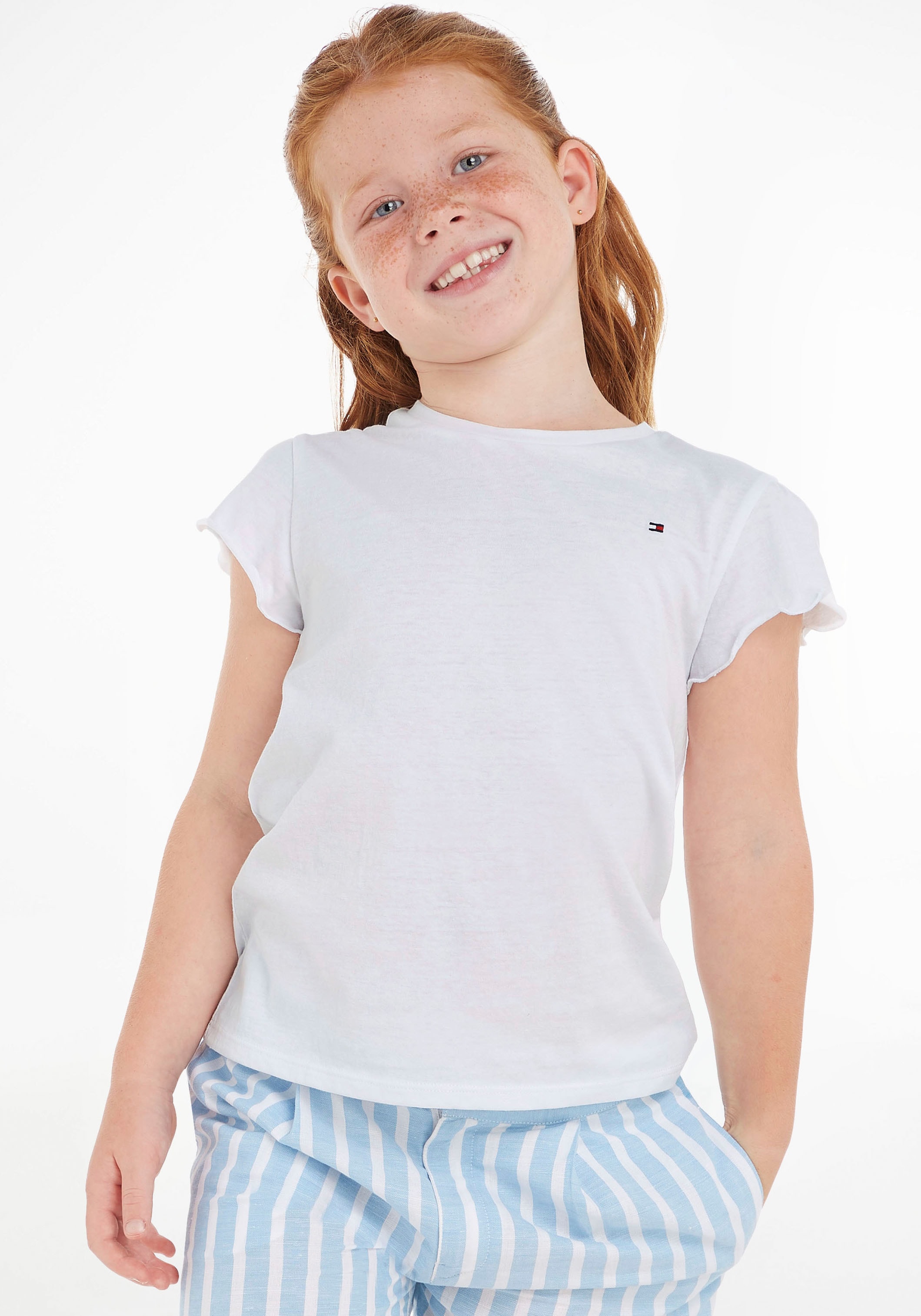 T-Shirt »ESSENTIAL RUFFLE SLEEVE TOP S/S«, mit kurzen Ärmeln