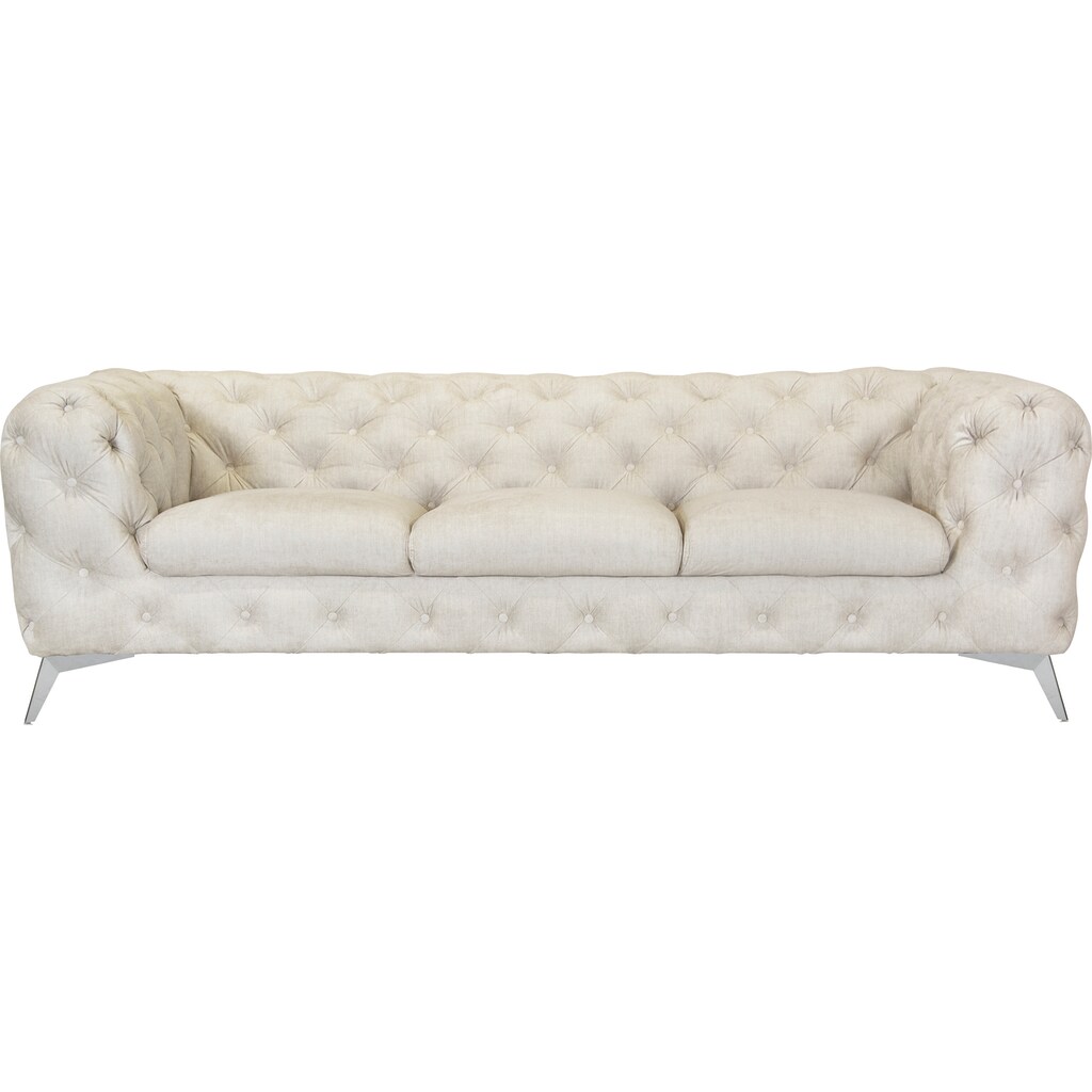 Leonique Chesterfield-Sofa »Glynis«, aufwändige Knopfheftung, moderne Chesterfield Optik, Fußfarbe wählbar