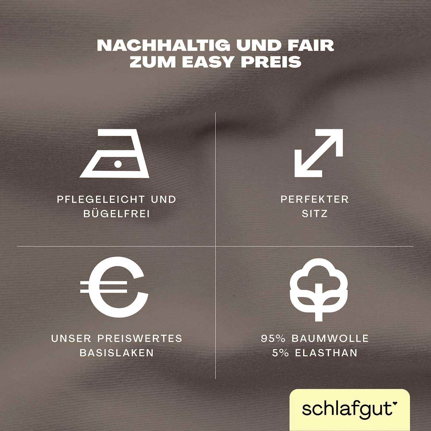 Schlafgut Spannbettlaken »EASY Jersey Elasthan Boxspring« MADE IN GREEN by OEKO-TEX®