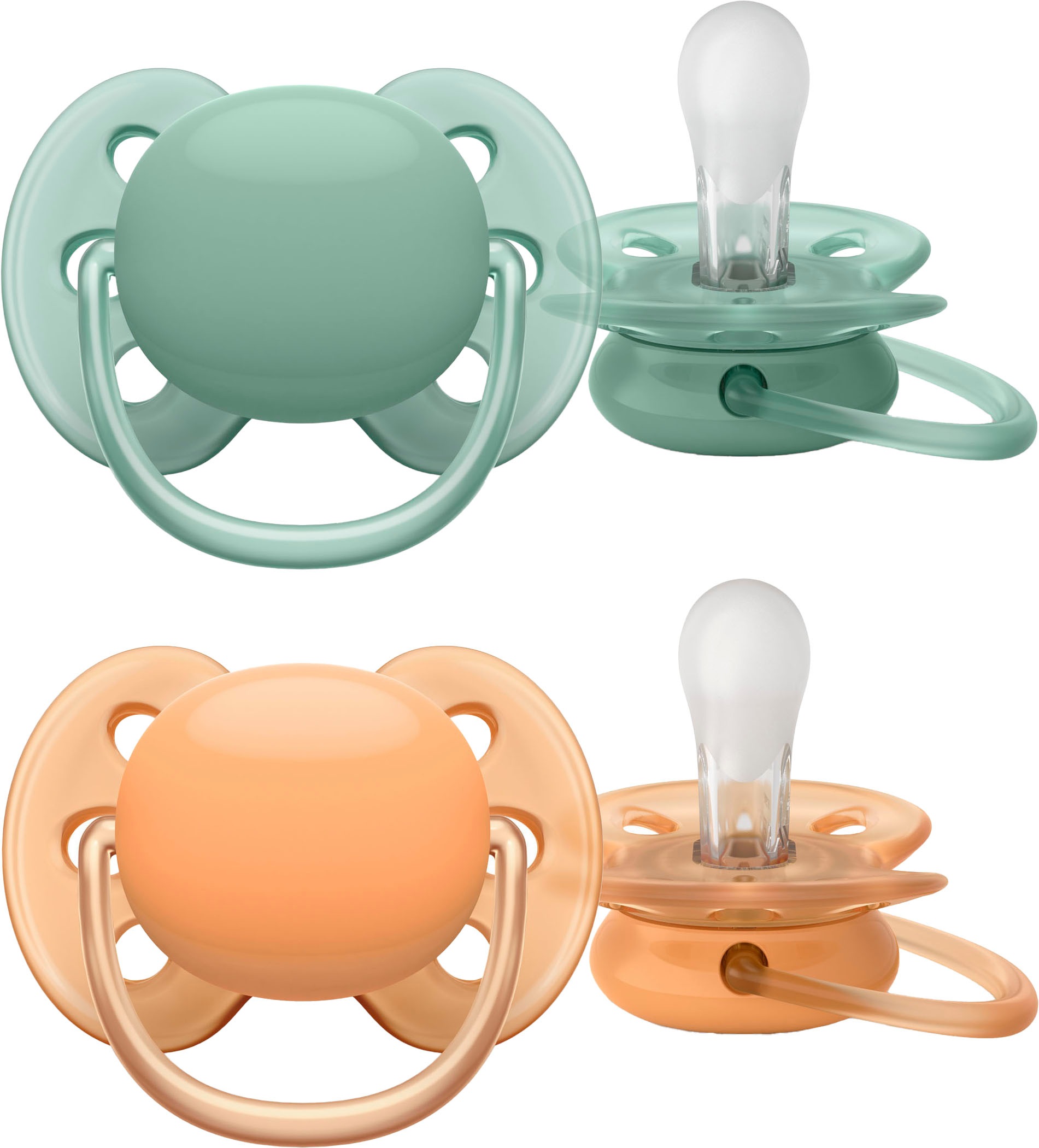 Philips AVENT Schnuller »ultra soft SCF091/35«, (4 St.), kiefergerecht, mit Transport- und Sterilisationsbox, 0 bis 6 Monate