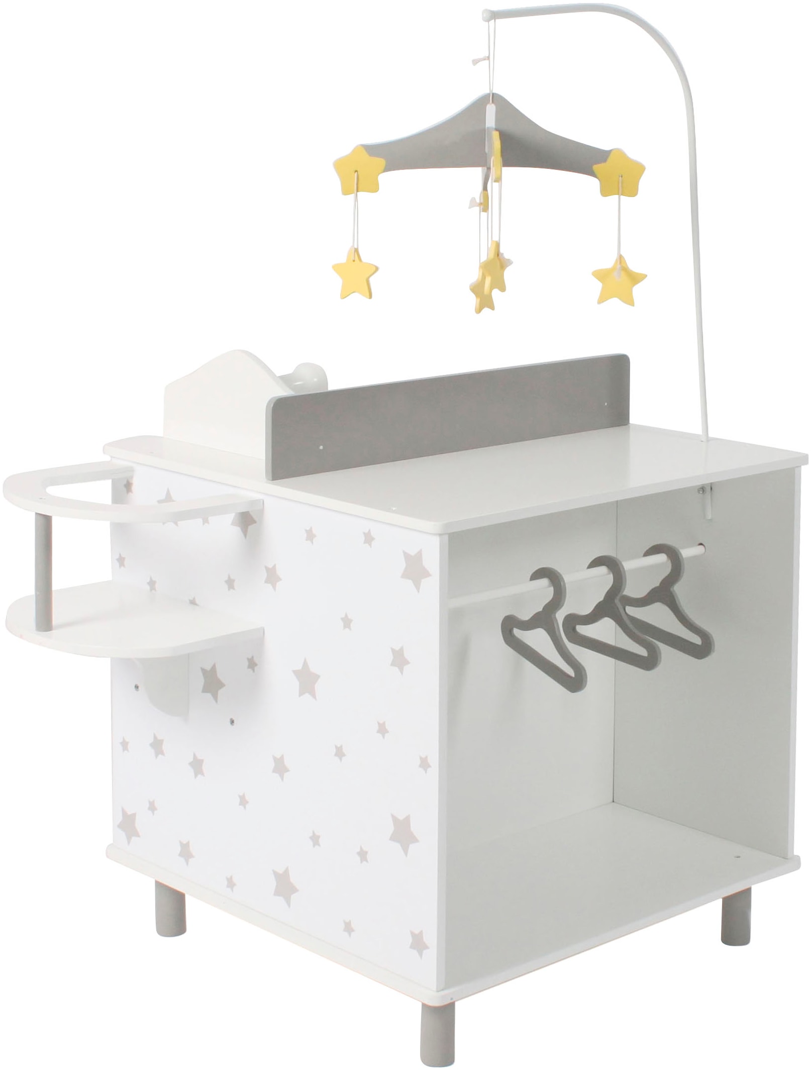 CHIC2000 Puppenwickeltisch »Puppen-Wickelstation Stars grey«, mit Mobile