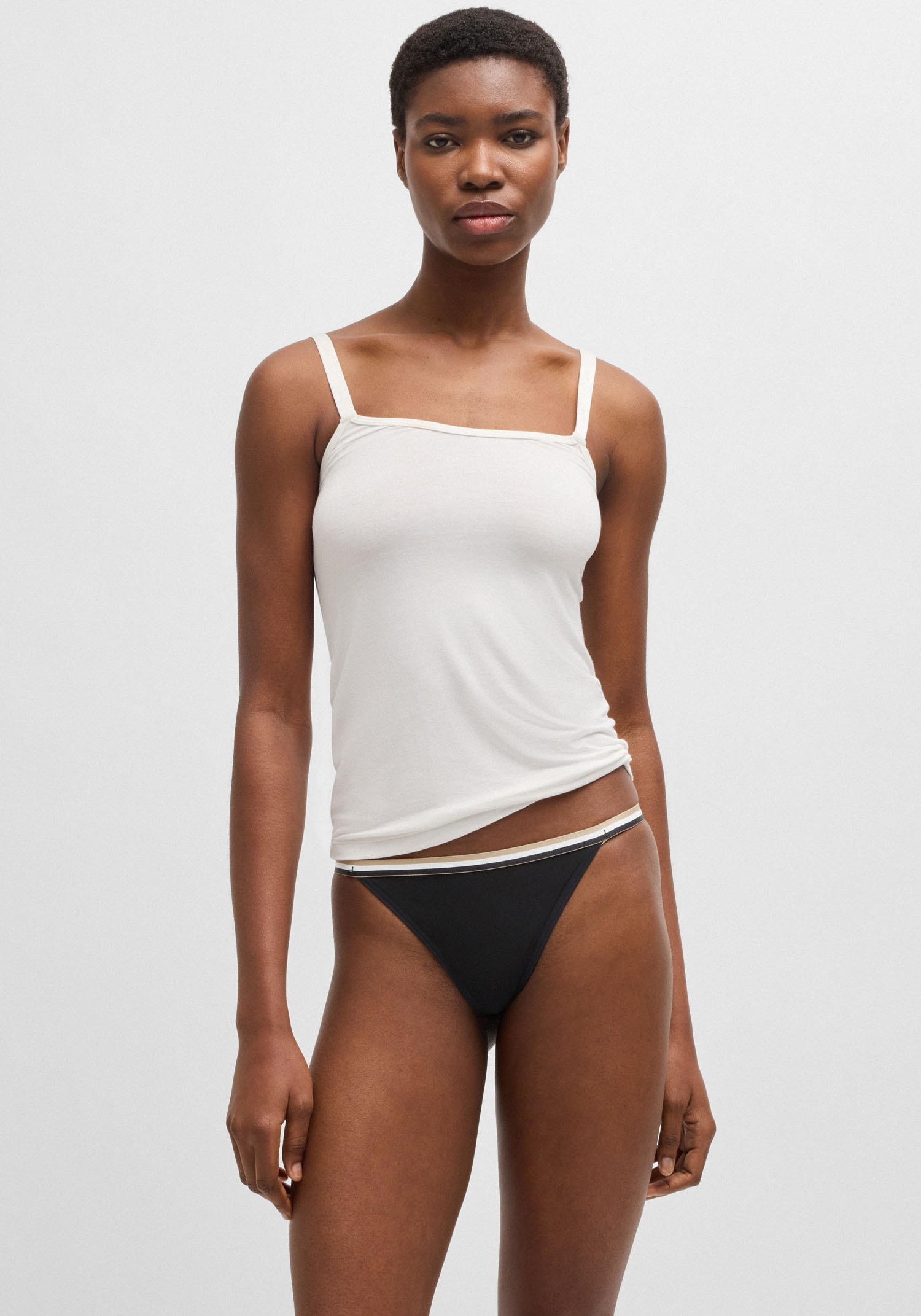 BOSS Tanga »3P STRING LACE«, (Packung, 3 St., 3er-Pack), mit Spitzendetails, sportlich gestreifter Bund