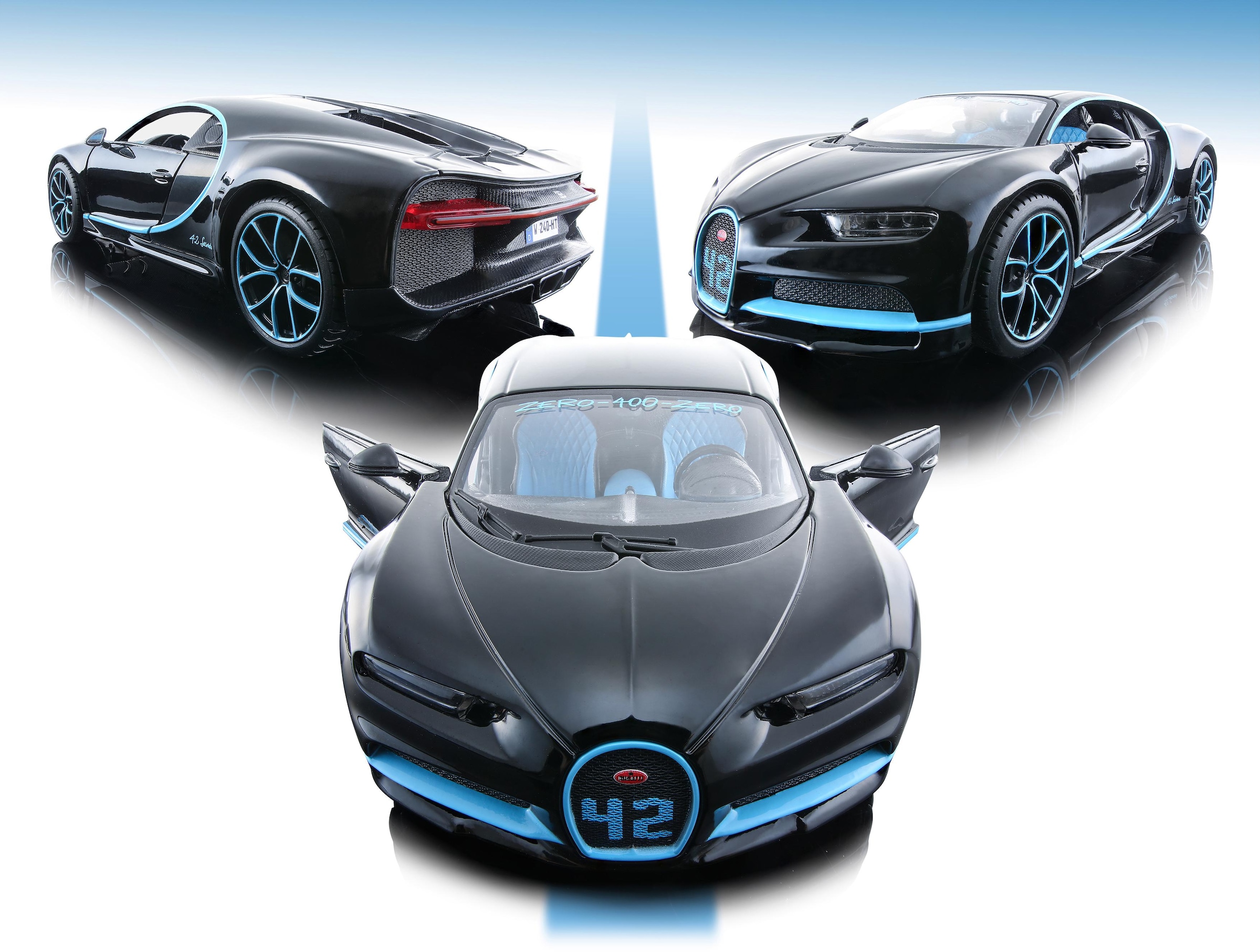 Maisto® Sammlerauto »Bugatti Chiron, 1:24, schwarz«, 1:24, aus Metallspritzguss