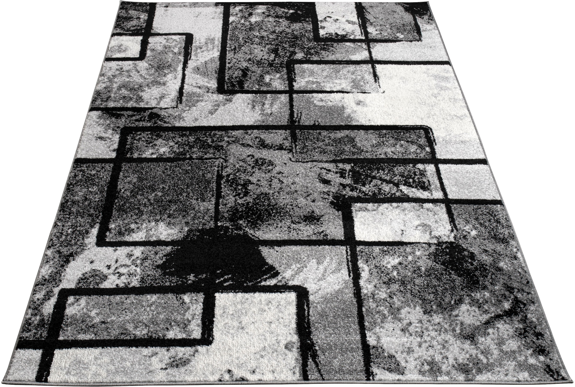 Paco Home Teppich »Mondial 101« rechteckig 13 mm Höhe Kurzflor, modernes abstraktes Design